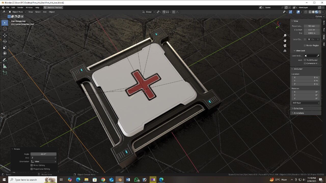 Game ready First Aid Box Low-poly 3D model_1