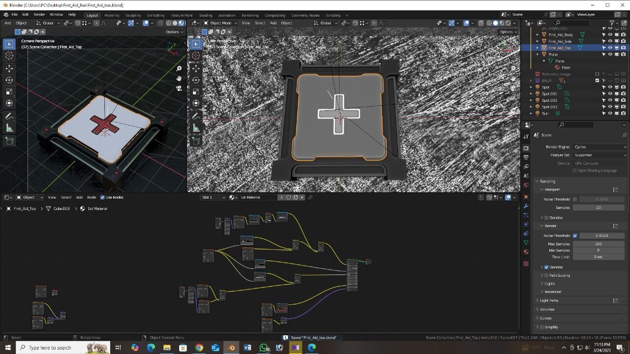Game ready First Aid Box Low-poly 3D model_7