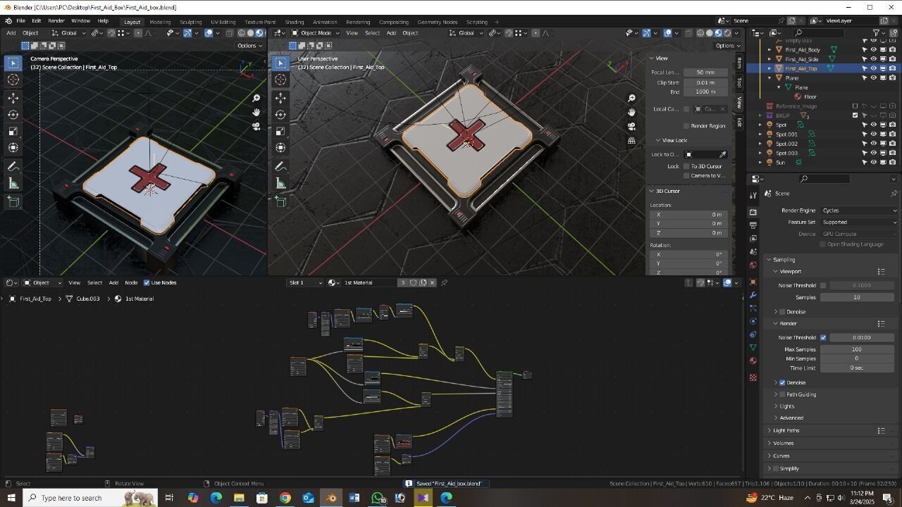 Game ready First Aid Box Low-poly 3D model_2