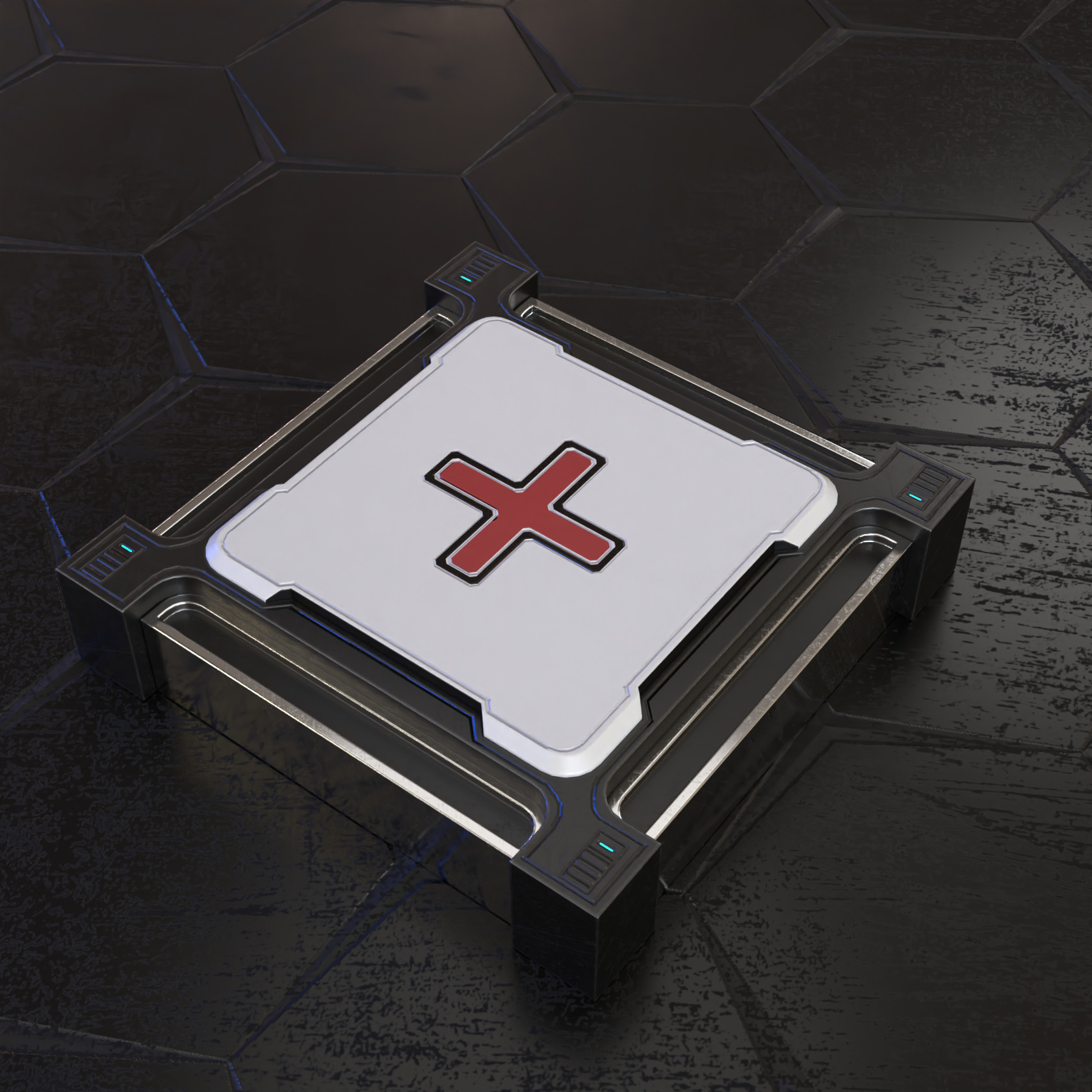 Game ready First Aid Box Low-poly 3D model_3