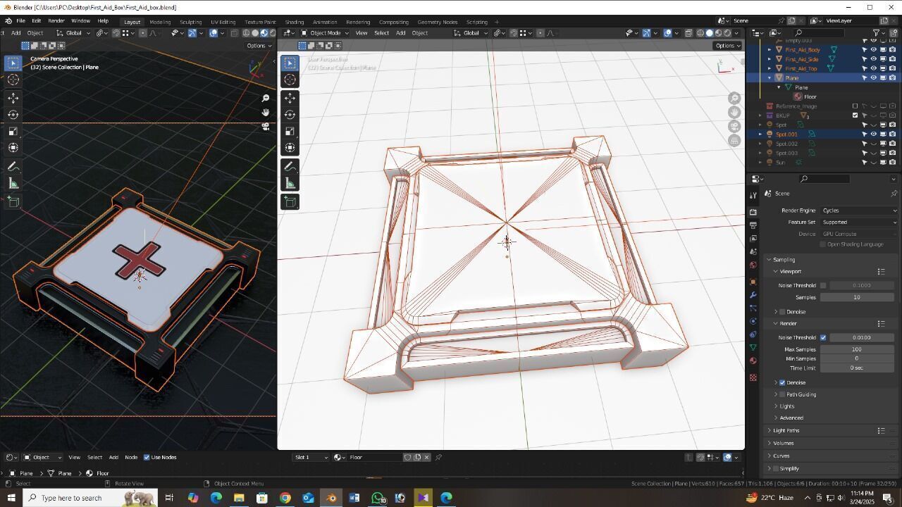 Game ready First Aid Box Low-poly 3D model_10