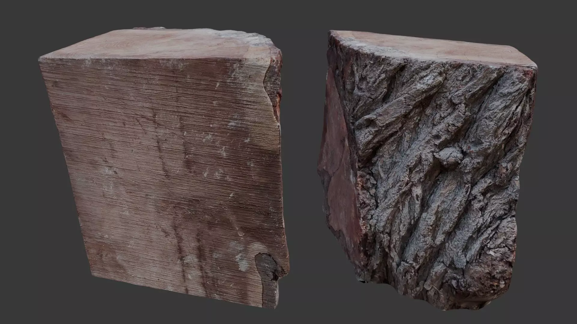 Cut Tree Block 3D Scan Low-poly 3D model