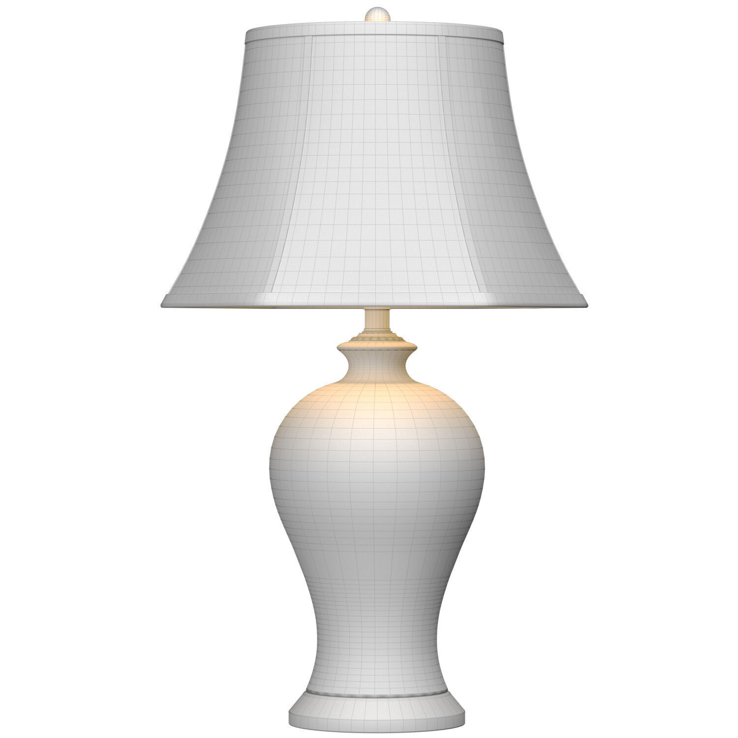 Chinese Flower and Birds Ceramic Nightstand Asian Table Lamp 3D model_3