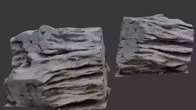 Weathered Wood Block 3D Scan