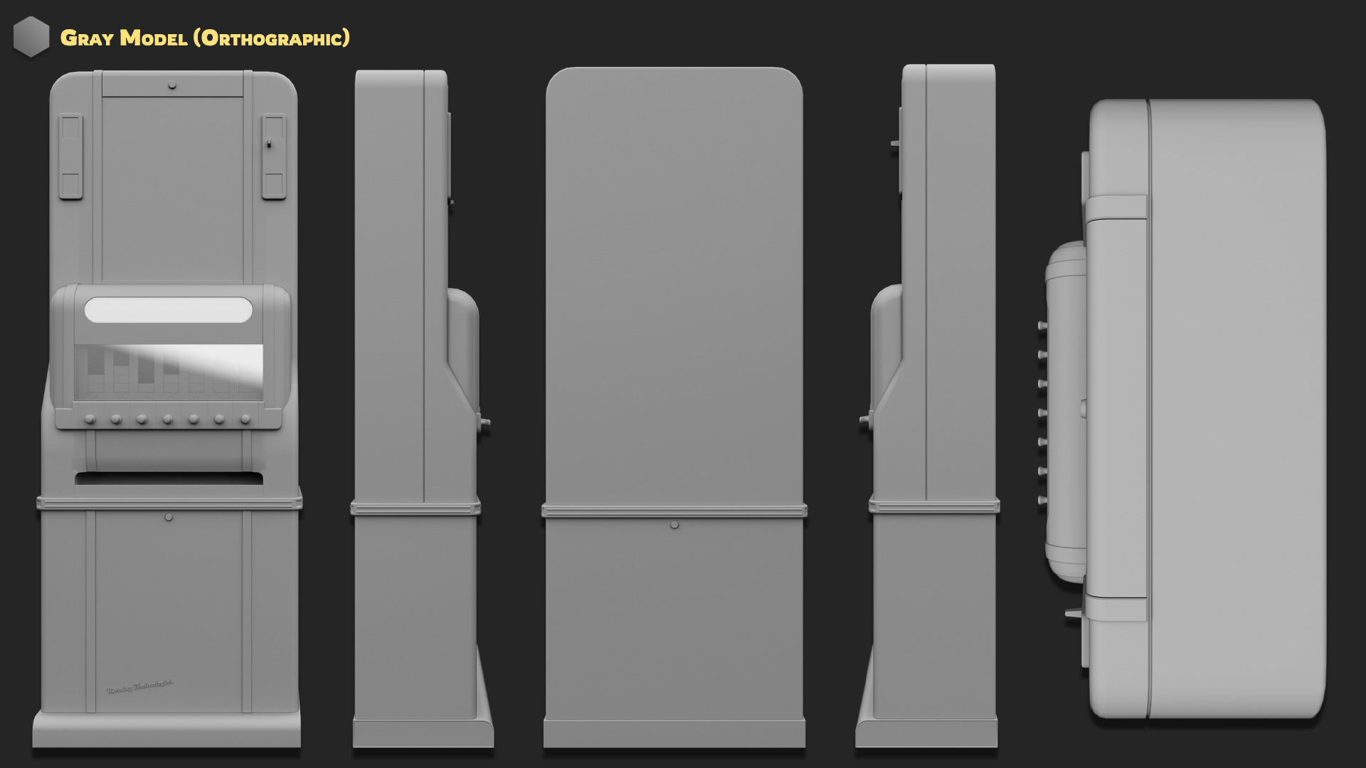 1940s Vintage Cigarette Machine Low-poly 3D model_10