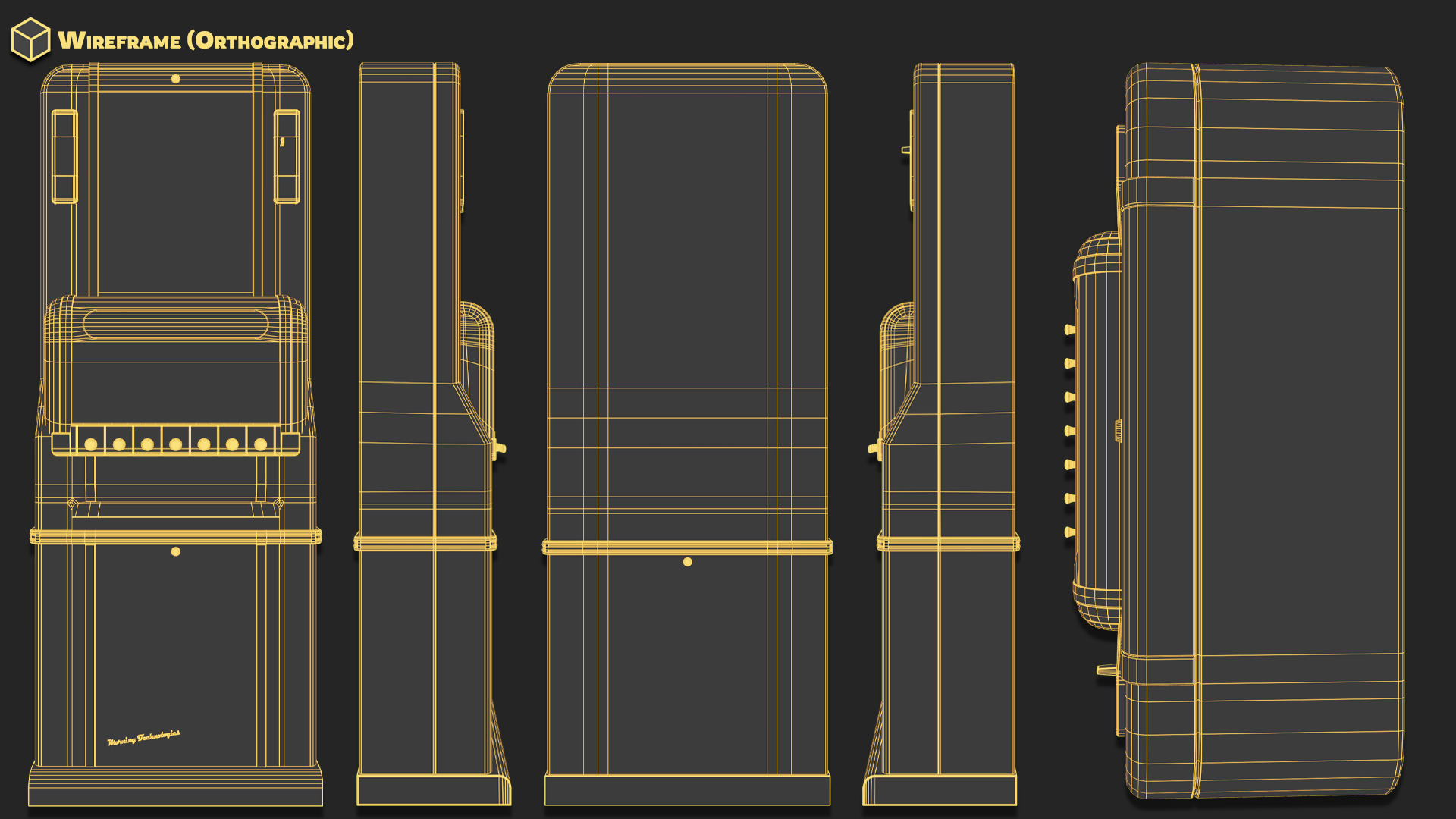 1940s Vintage Cigarette Machine Low-poly 3D model_12