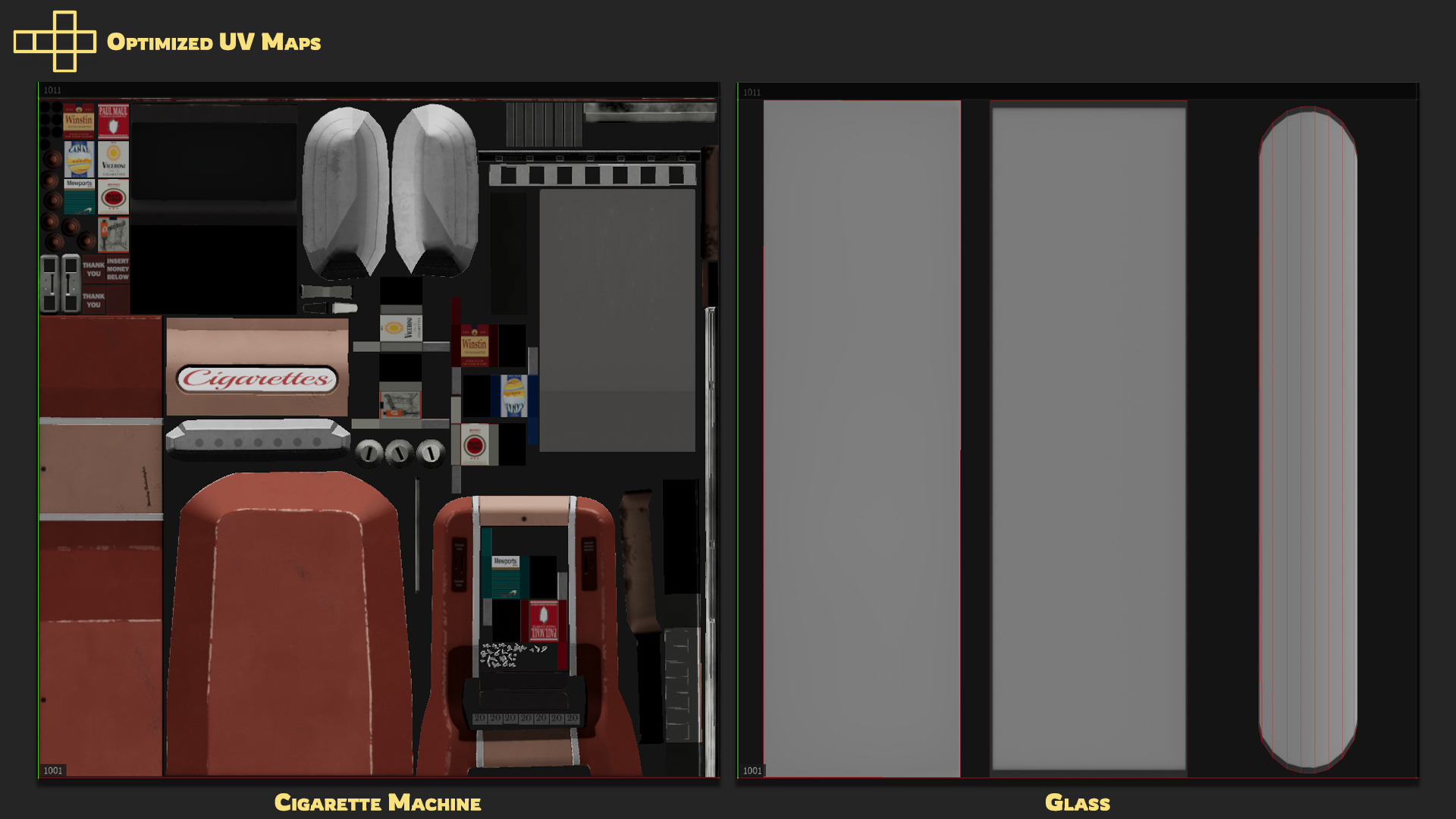 1940s Vintage Cigarette Machine Low-poly 3D model_13