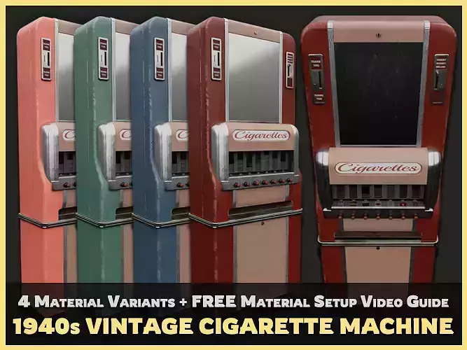 1940s Vintage Cigarette Machine Low-poly 3D model
