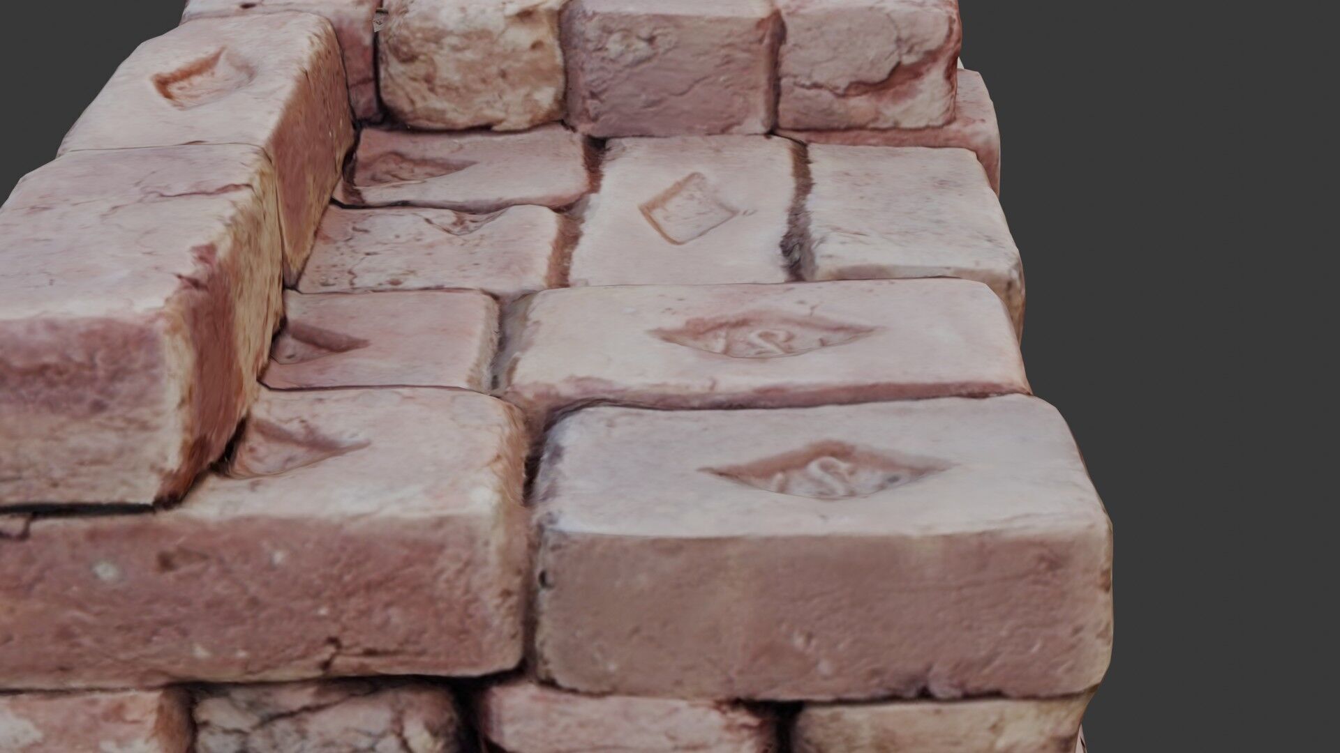 Stacked Bricks 3D Scan Low-poly 3D model_3