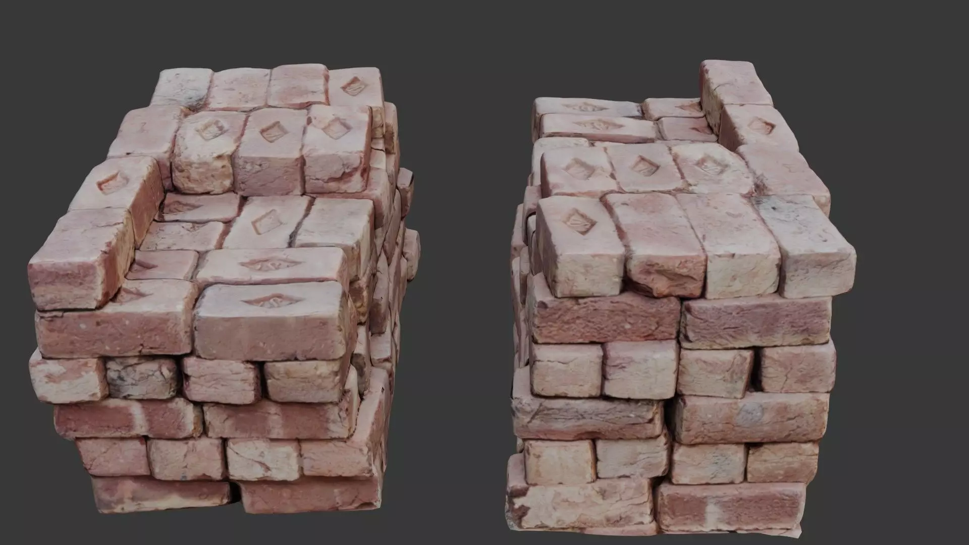 Stacked Bricks 3D Scan Low-poly 3D model_0