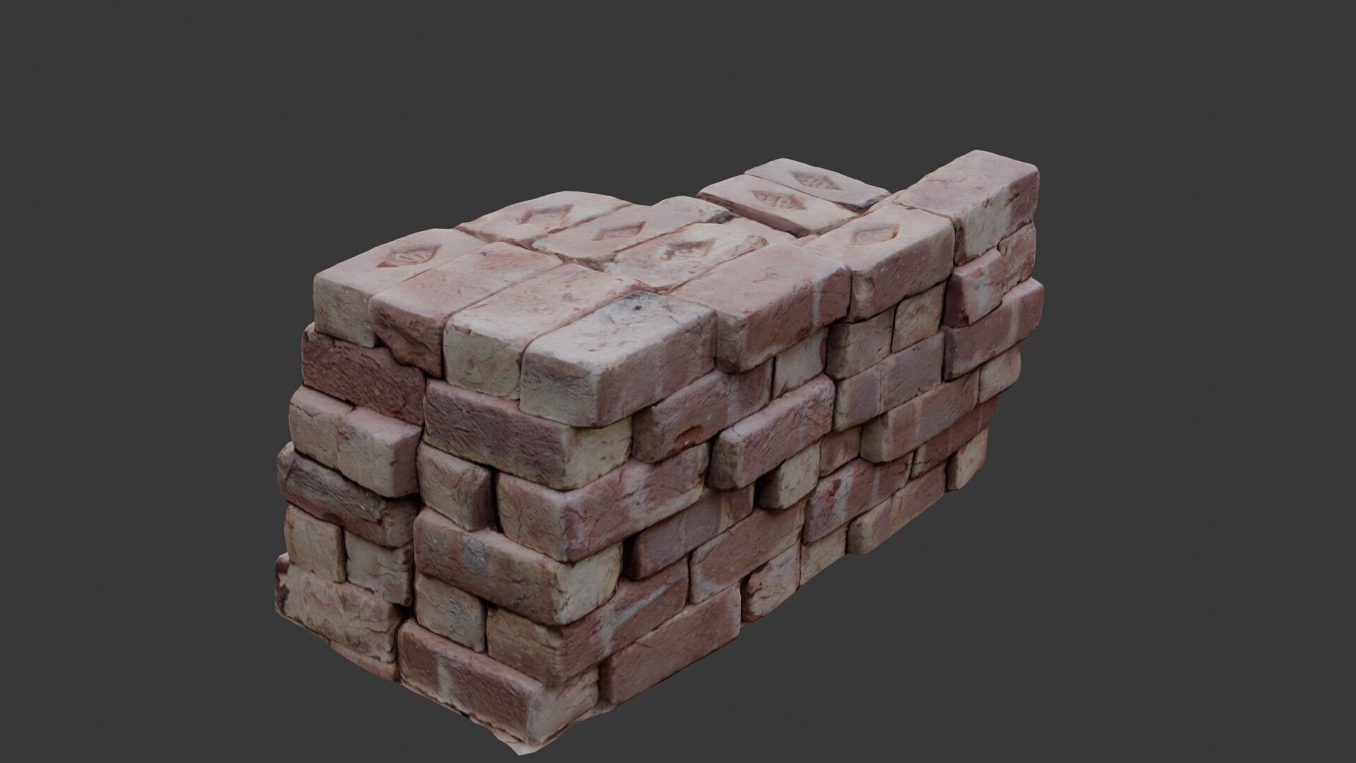 Stacked Bricks 3D Scan Low-poly 3D model_6