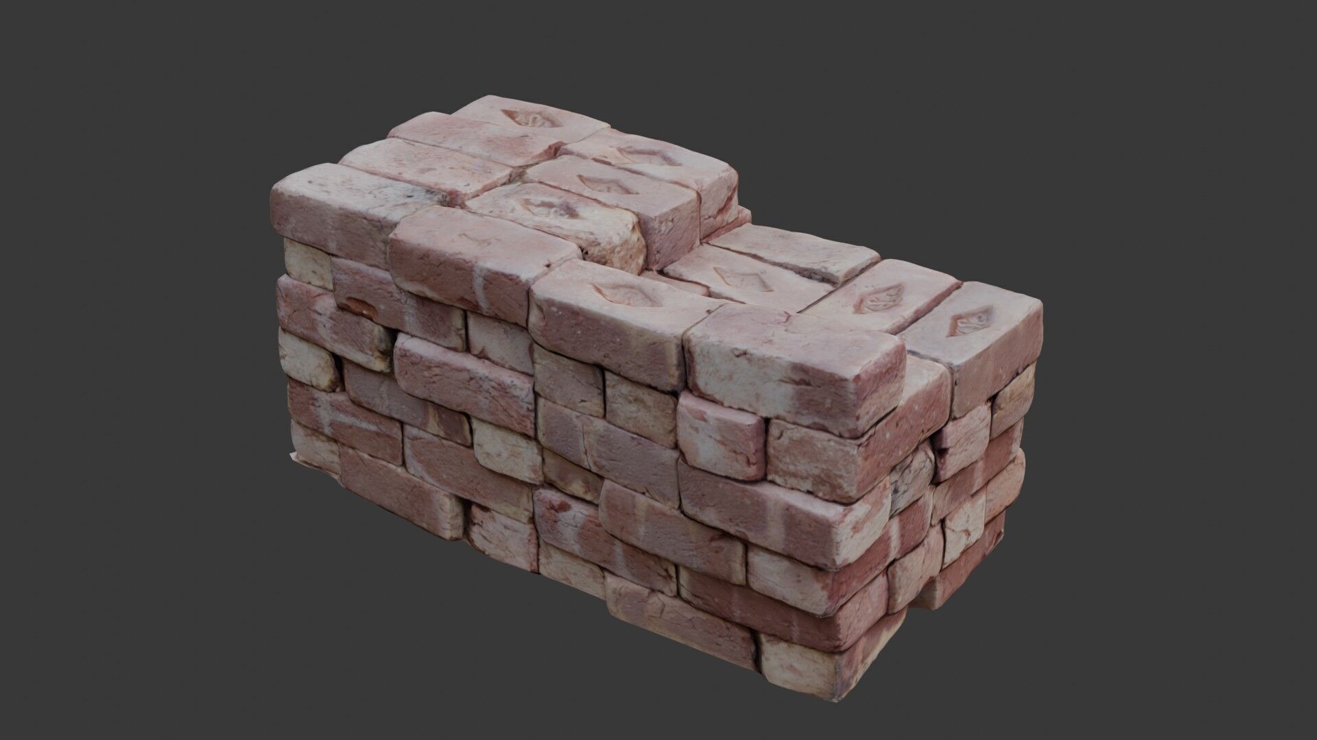 Stacked Bricks 3D Scan Low-poly 3D model_4