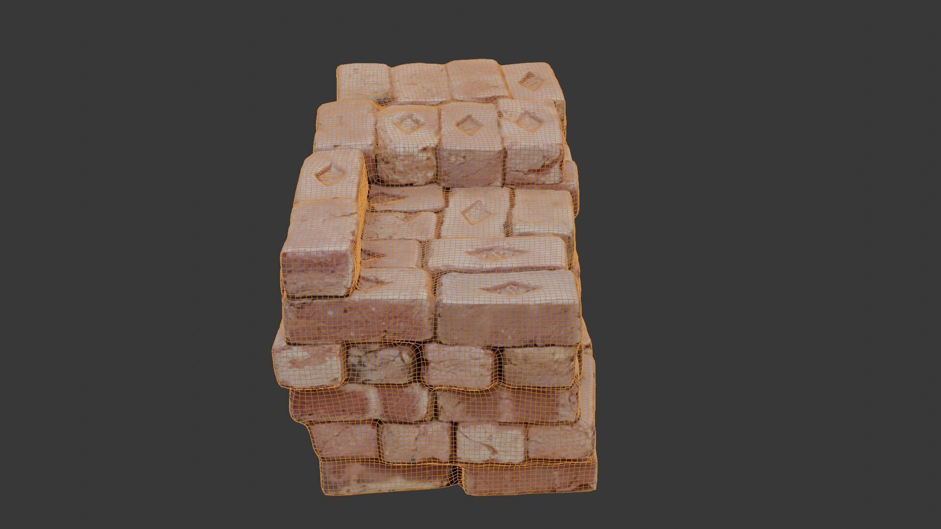 Stacked Bricks 3D Scan Low-poly 3D model_2