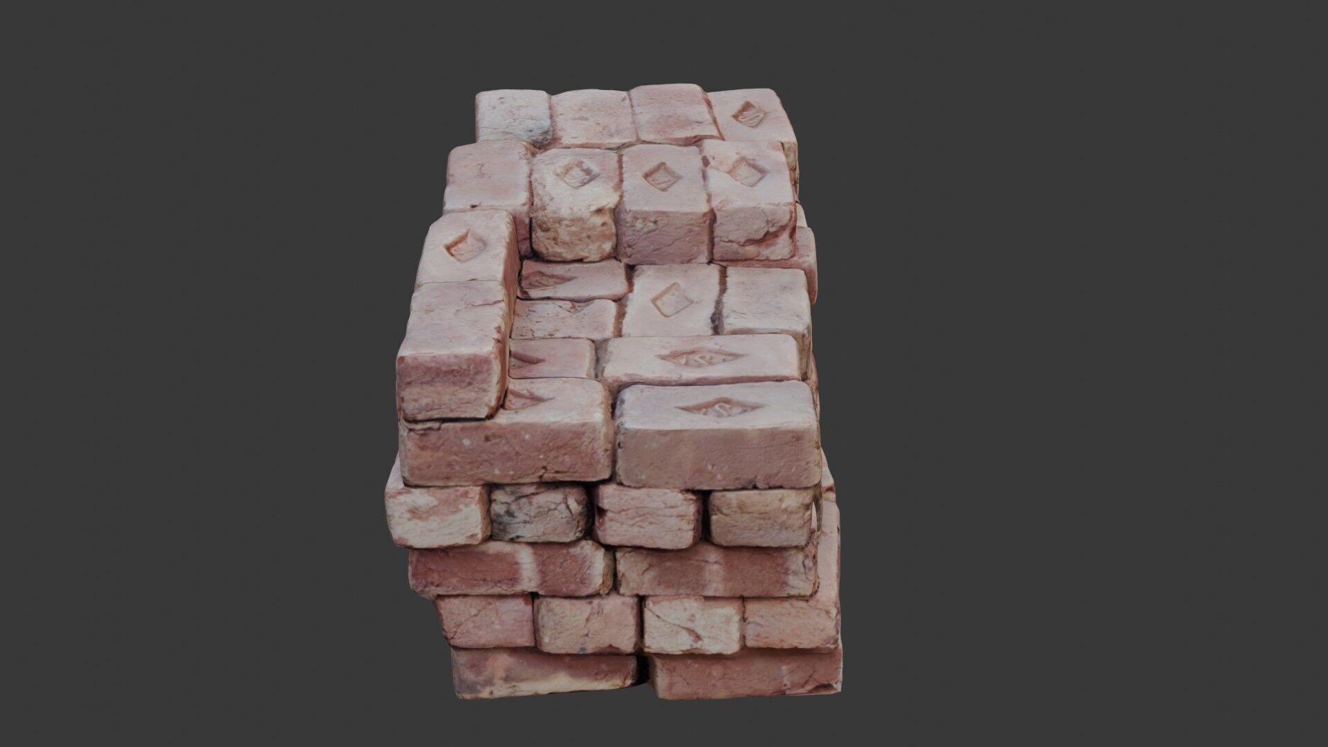 Stacked Bricks 3D Scan Low-poly 3D model_1