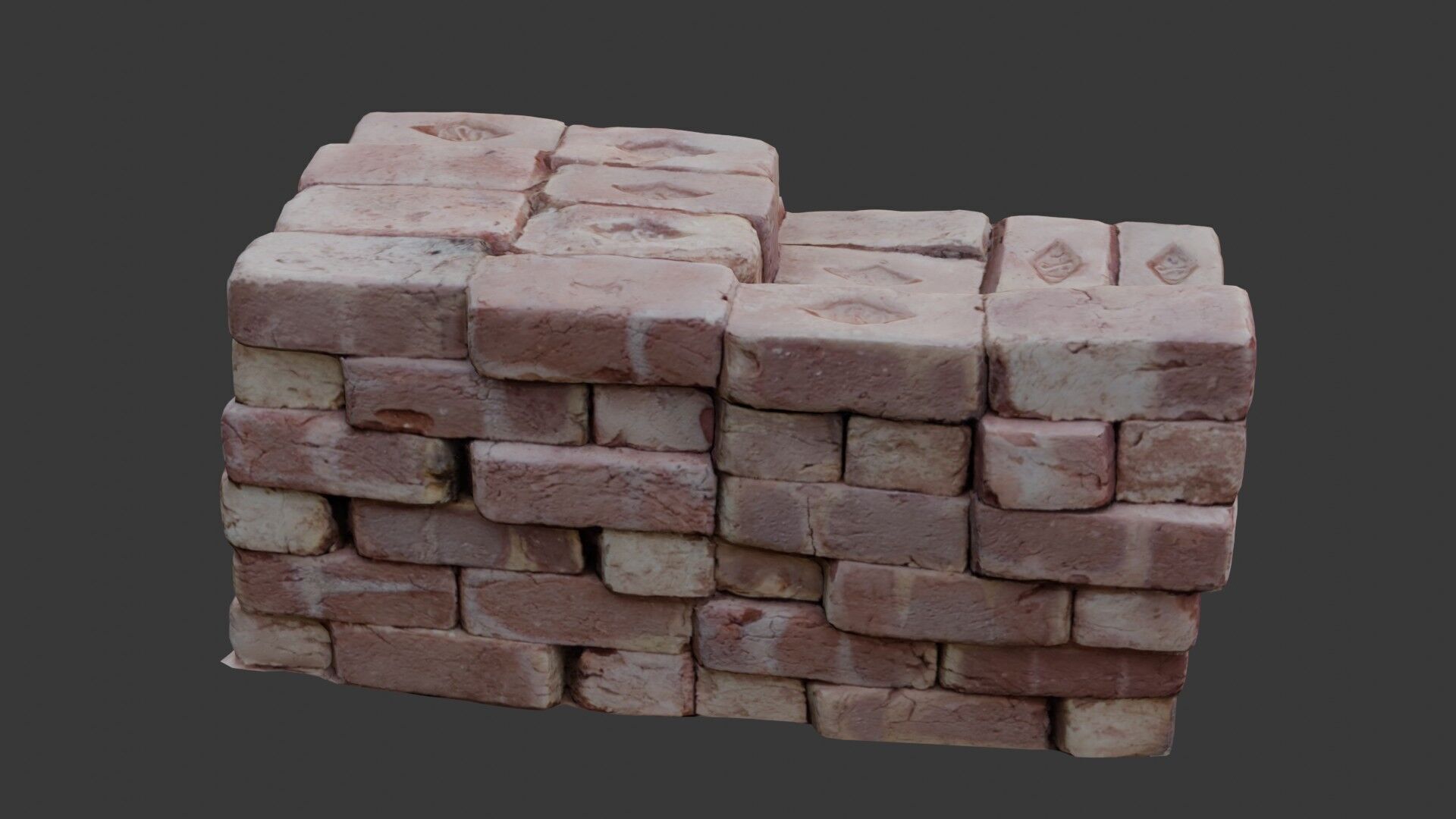Stacked Bricks 3D Scan Low-poly 3D model_5