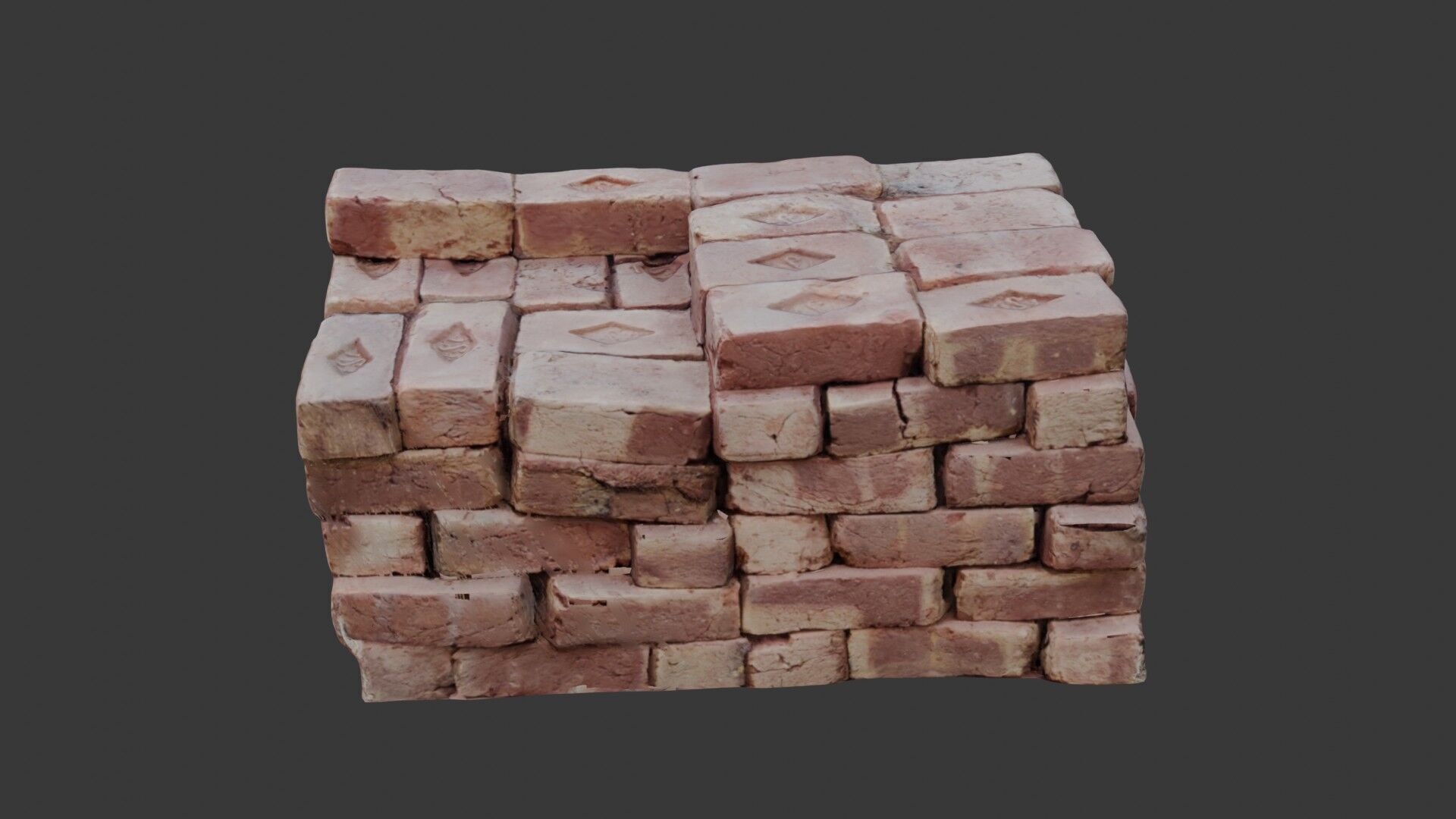Stacked Bricks 3D Scan Low-poly 3D model_7