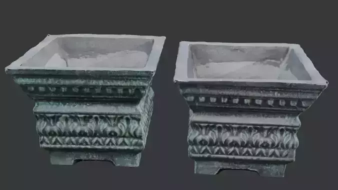 Decorative Stone Planter 3D Scan
