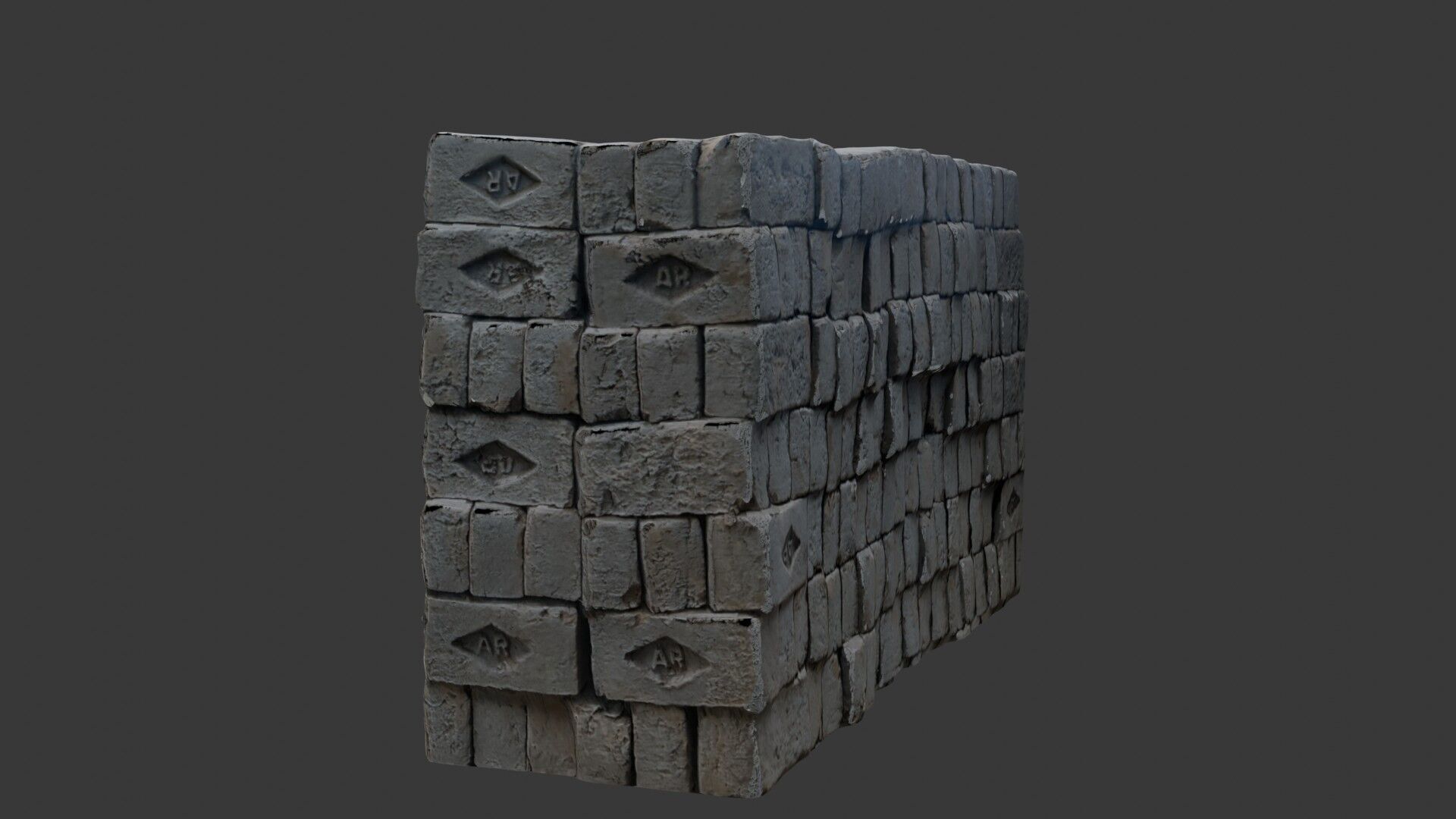 Stacked Brick Pallets 3D Scan Low-poly 3D model_6