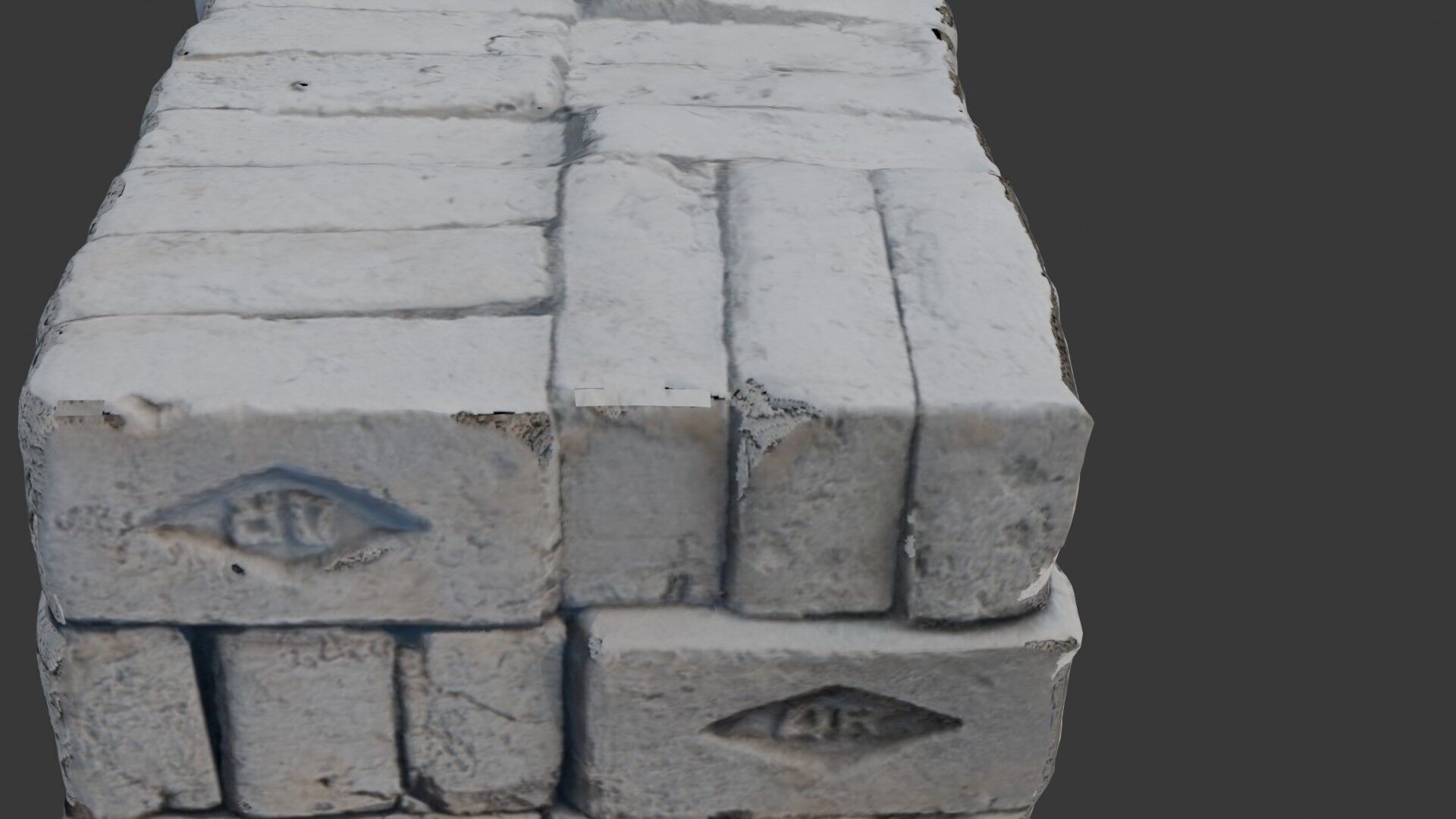 Stacked Brick Pallets 3D Scan Low-poly 3D model_3