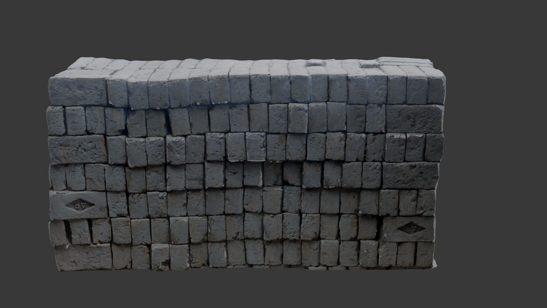 Stacked Brick Pallets 3D Scan Low-poly 3D model_5