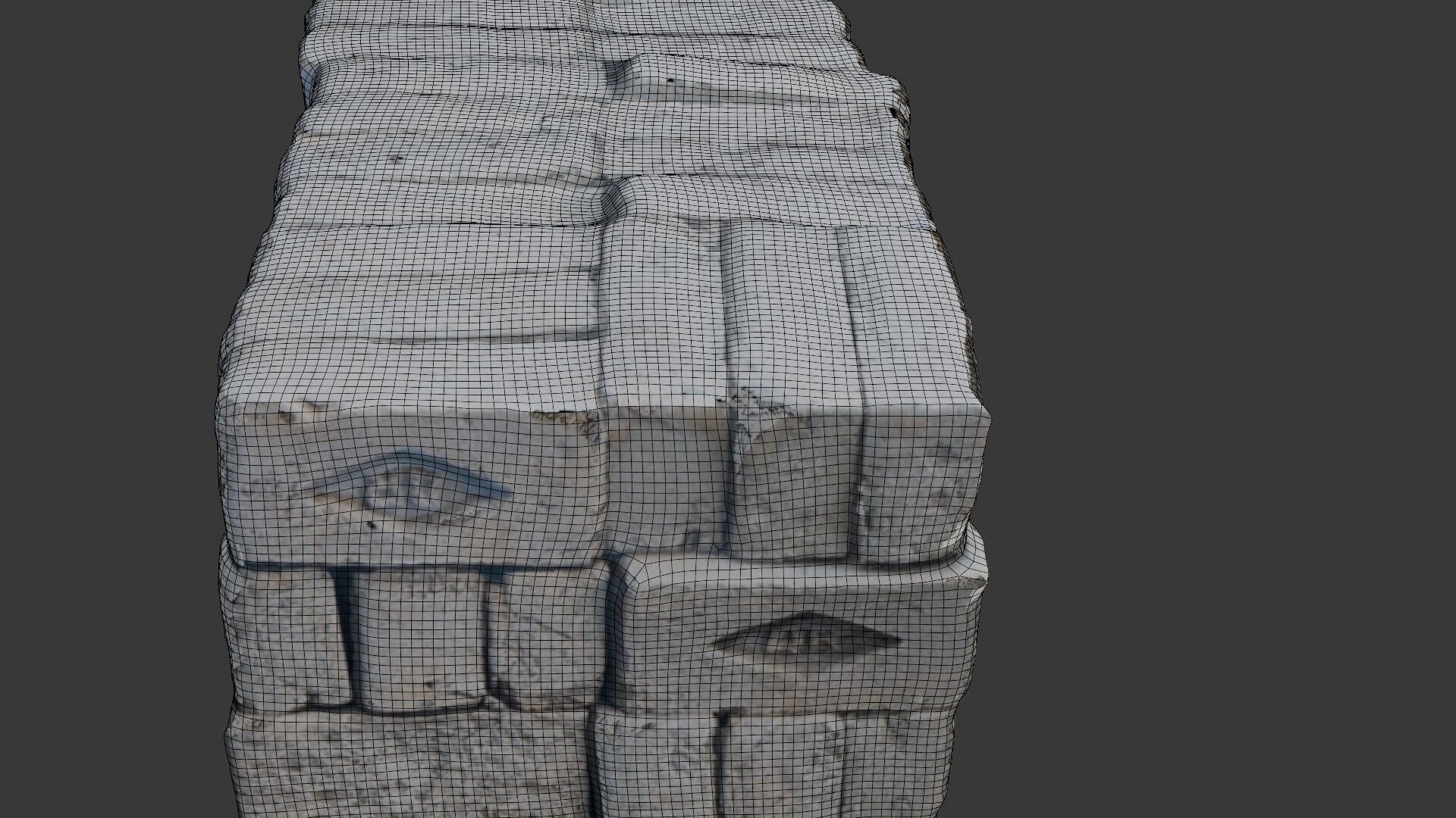 Stacked Brick Pallets 3D Scan Low-poly 3D model_2