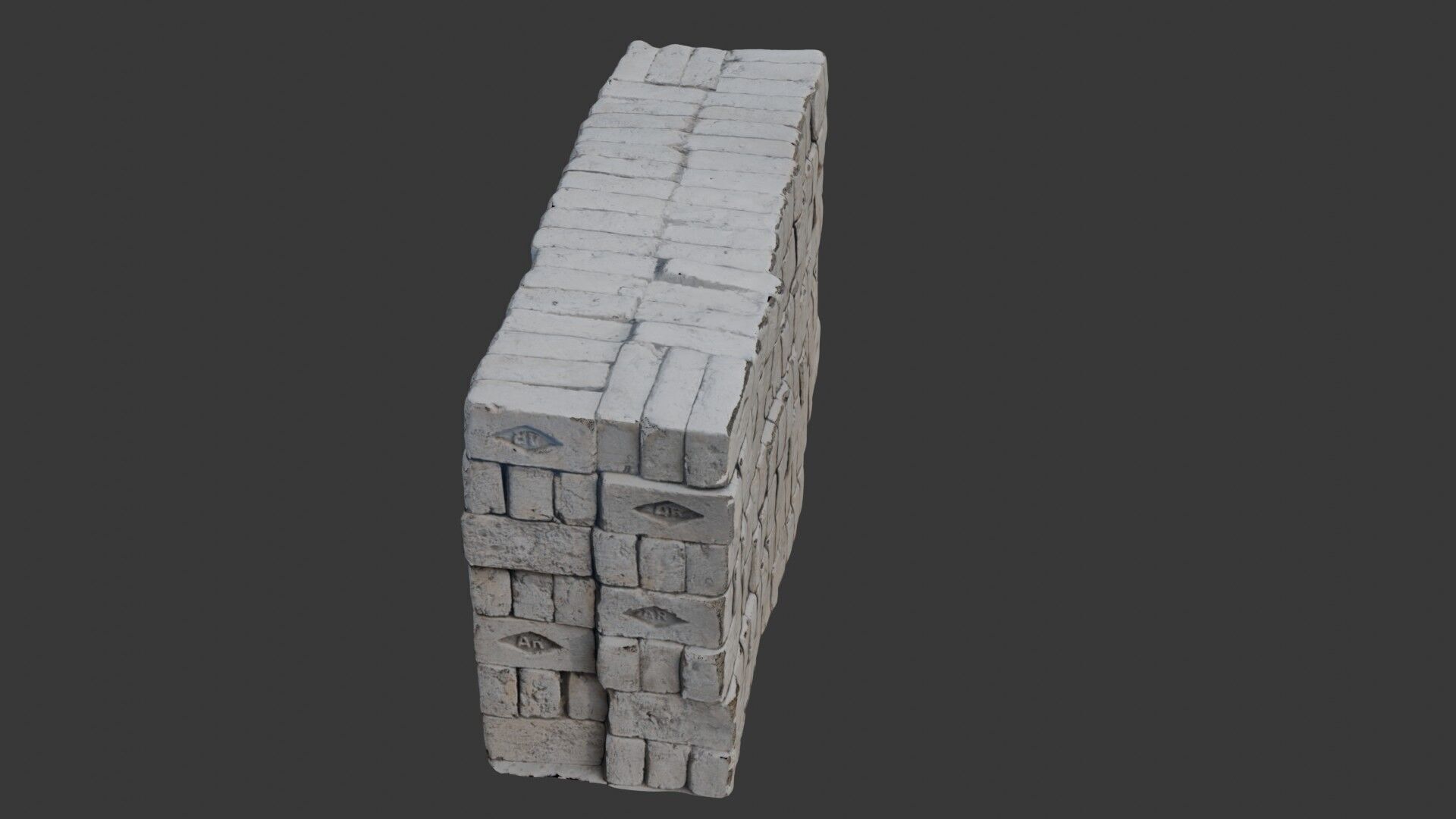 Stacked Brick Pallets 3D Scan Low-poly 3D model_1