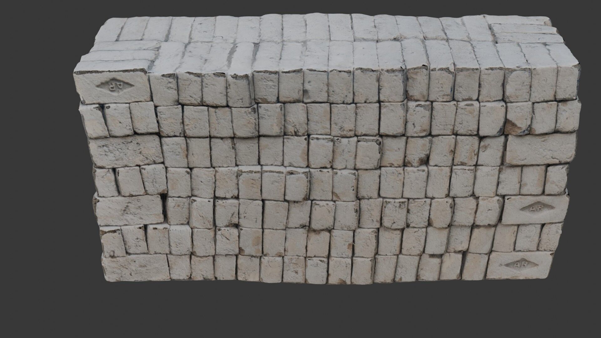Stacked Brick Pallets 3D Scan Low-poly 3D model_7