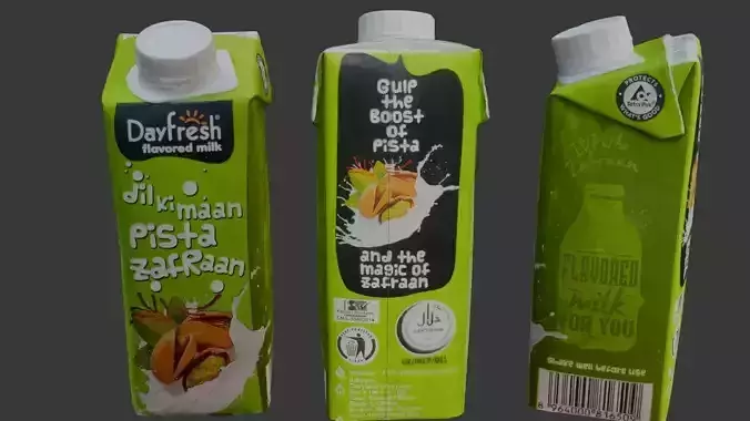 Pista Zafraan Flavored Milk Carton 3D Scan Low-poly 3D model