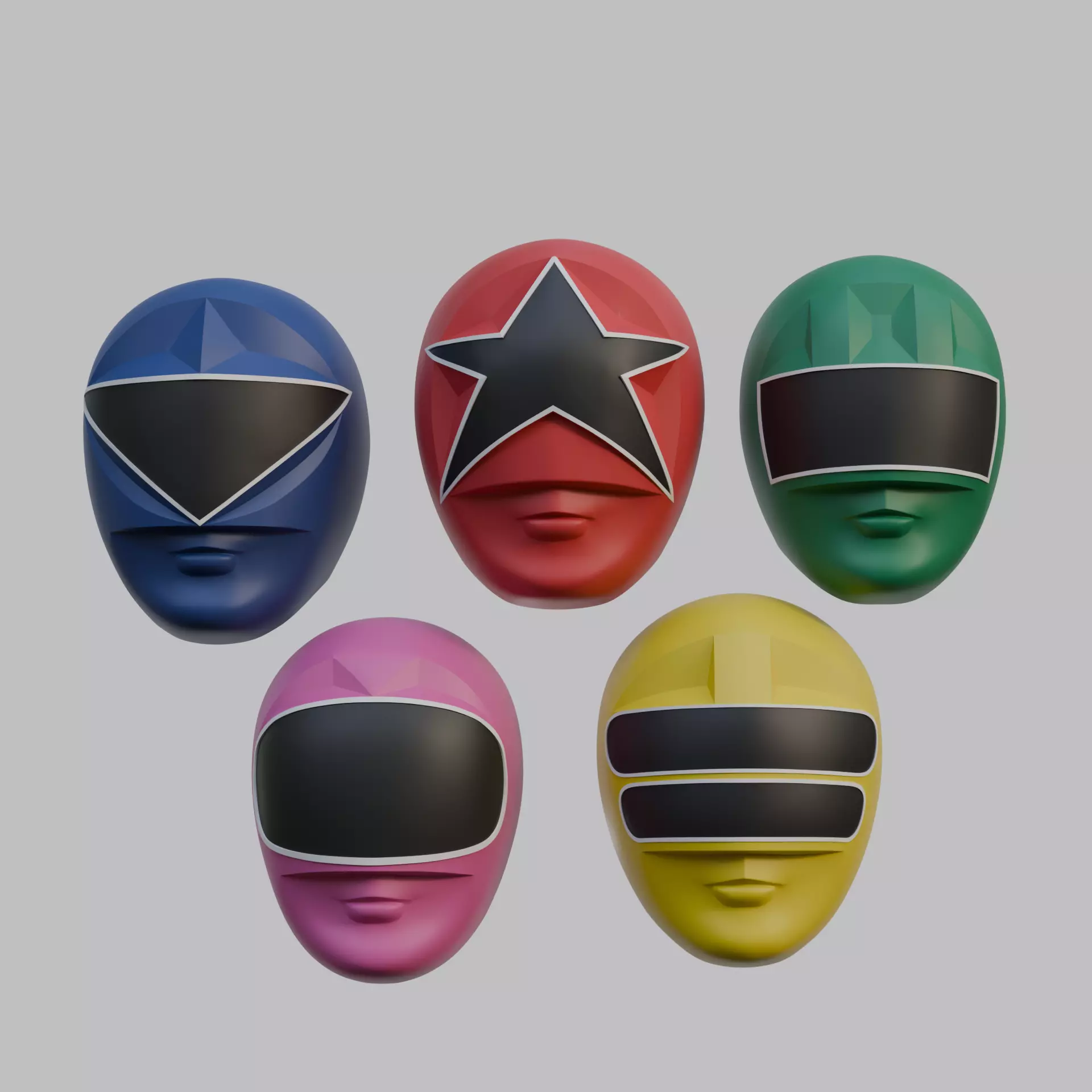 Power Rangers Zeo OhRanger Bundle Wearable Cosplay Helmet 3D print model_0