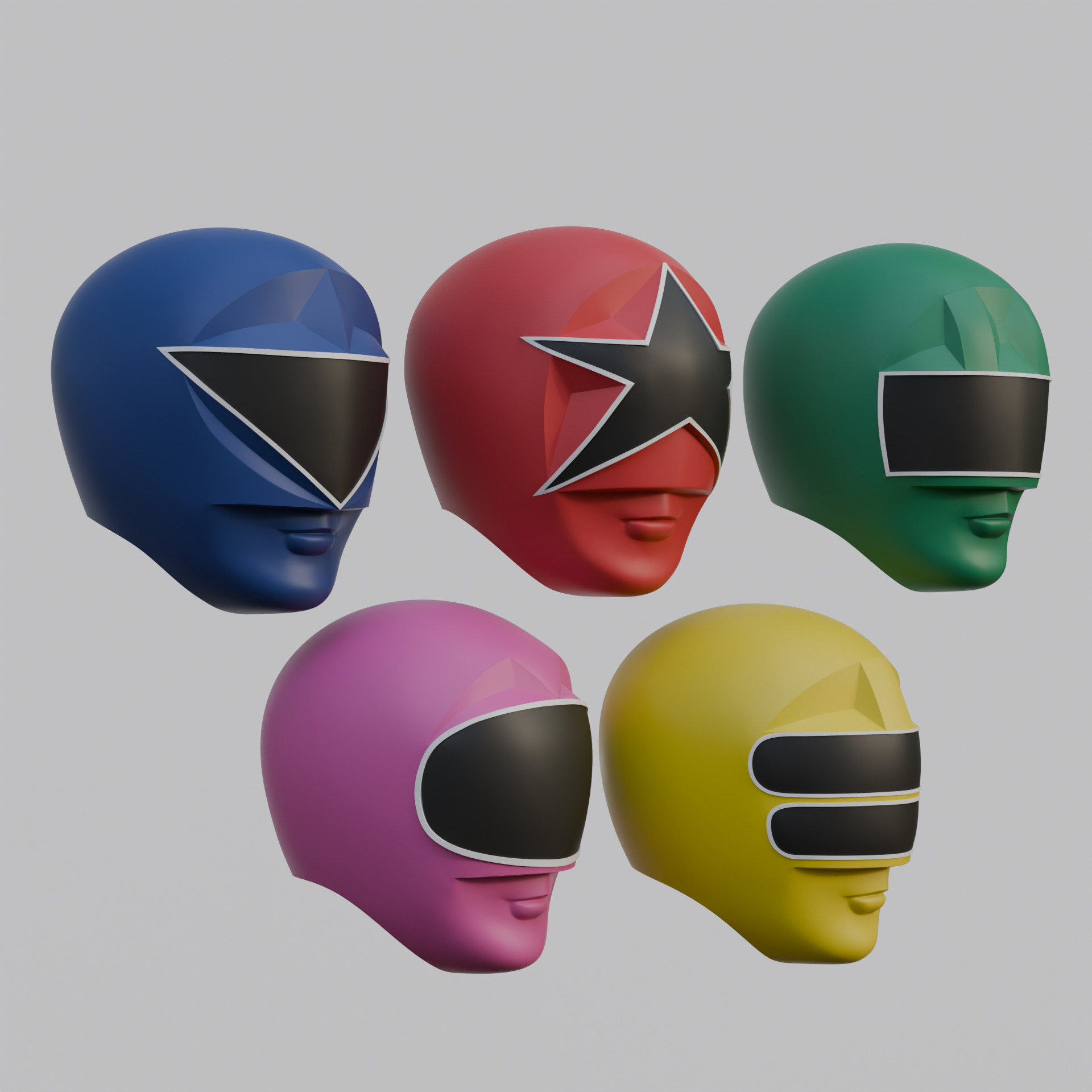 Power Rangers Zeo OhRanger Bundle Wearable Cosplay Helmet 3D print model_2
