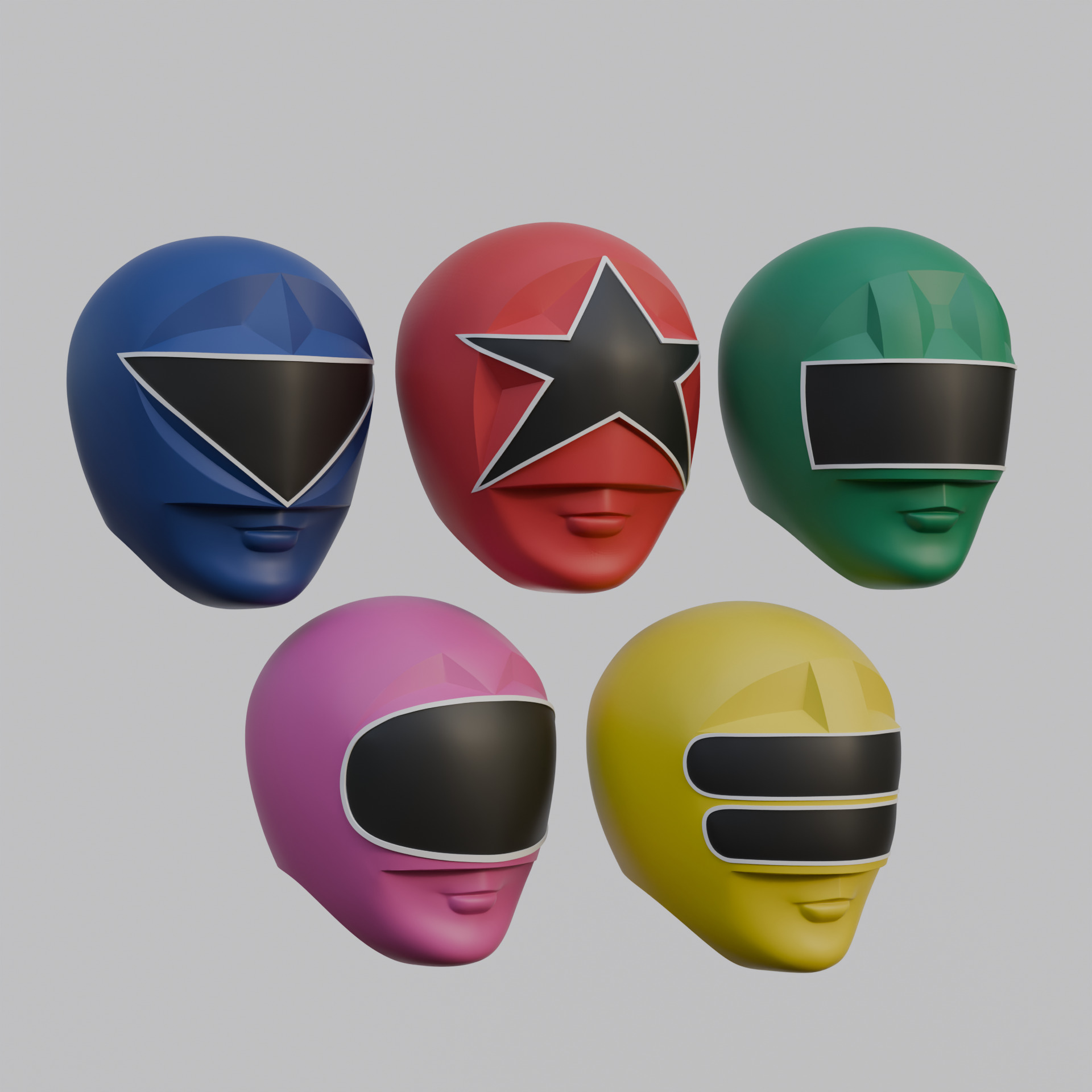 Power Rangers Zeo OhRanger Bundle Wearable Cosplay Helmet 3D print model_1