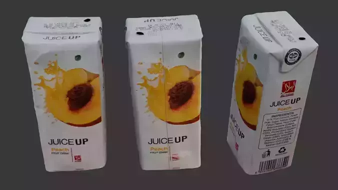 Peach Juice Carton 3D Scan