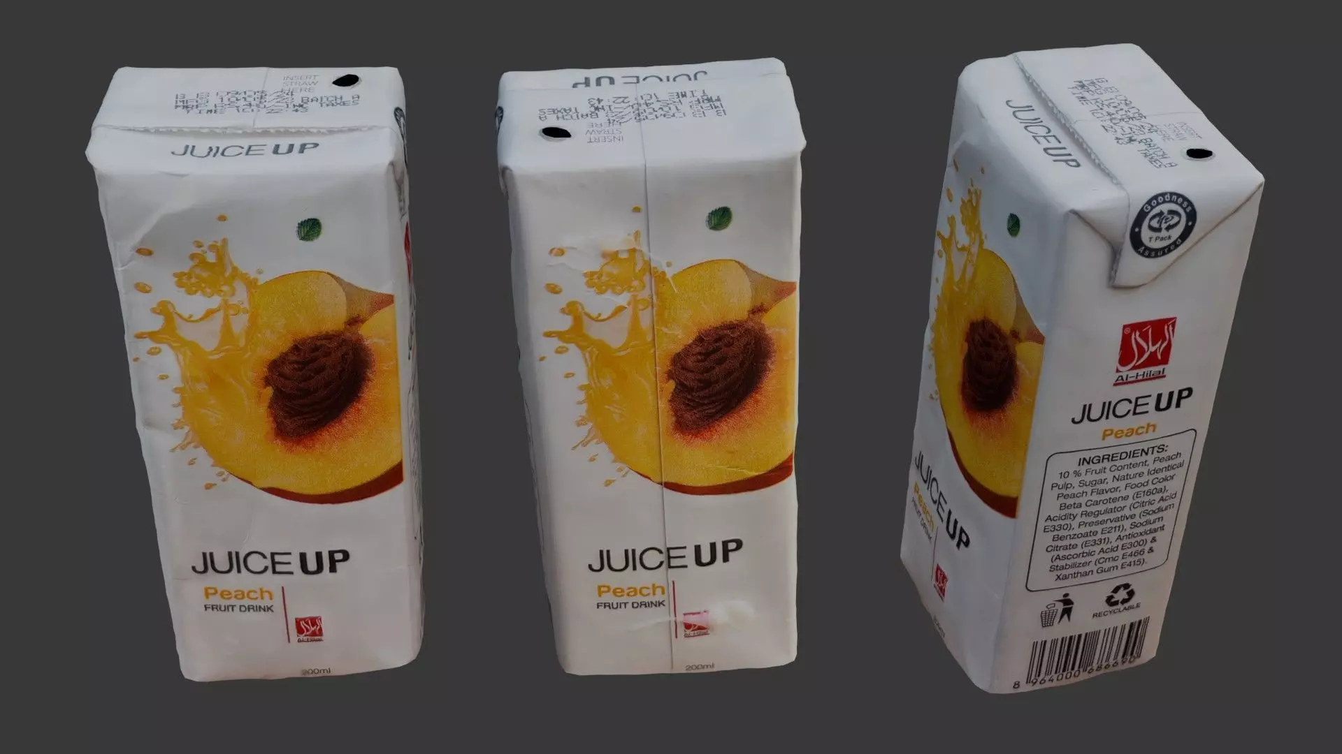 Peach Juice Carton 3D Scan Low-poly 3D model_0