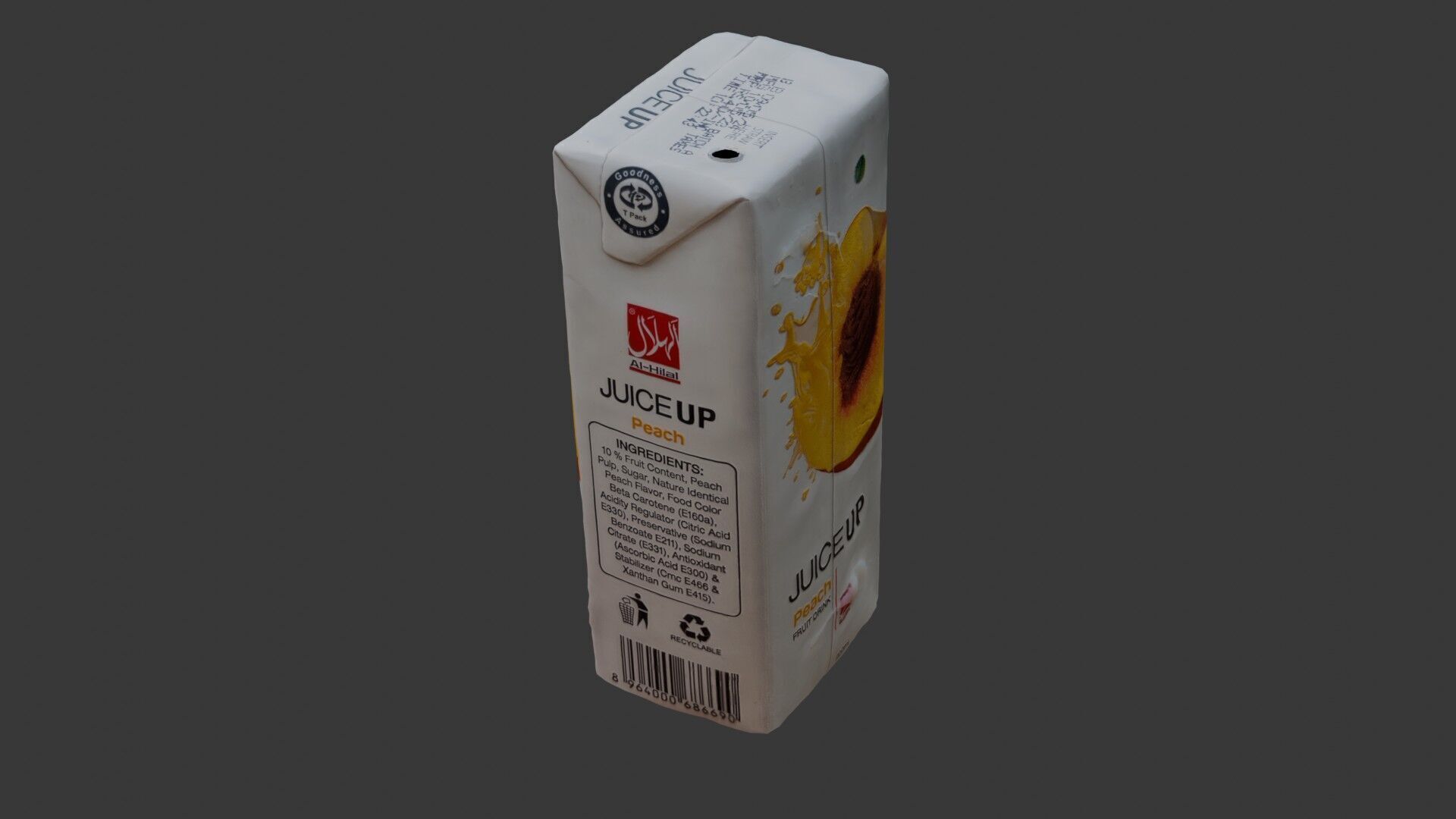 Peach Juice Carton 3D Scan Low-poly 3D model_5