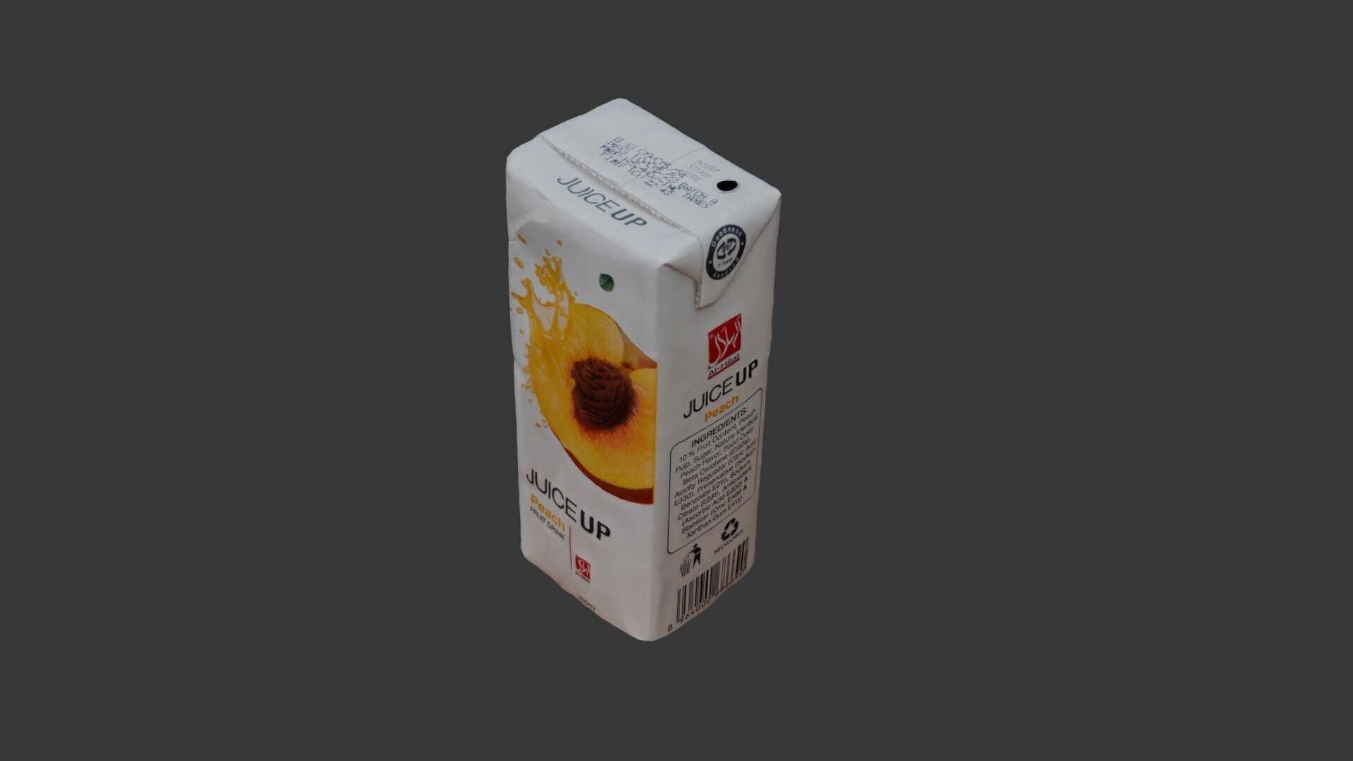 Peach Juice Carton 3D Scan Low-poly 3D model_4