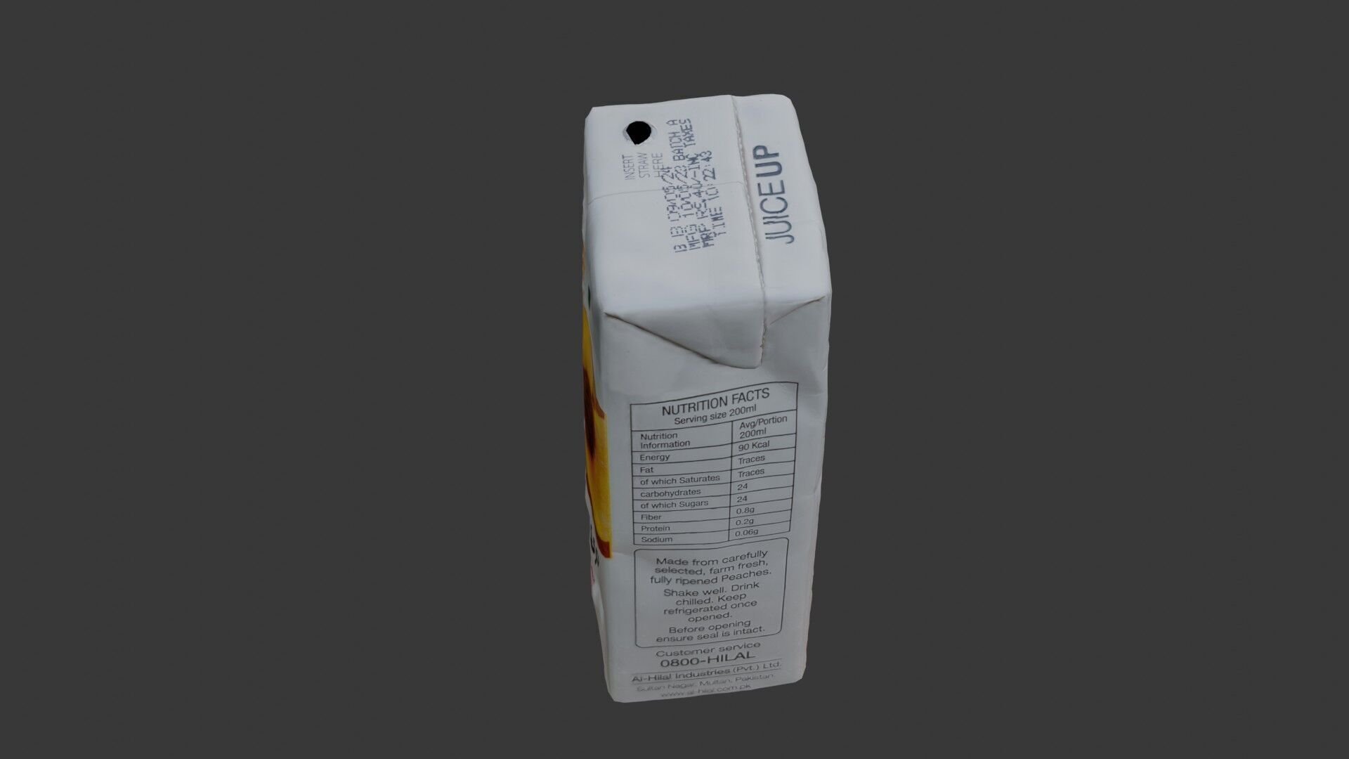 Peach Juice Carton 3D Scan Low-poly 3D model_7