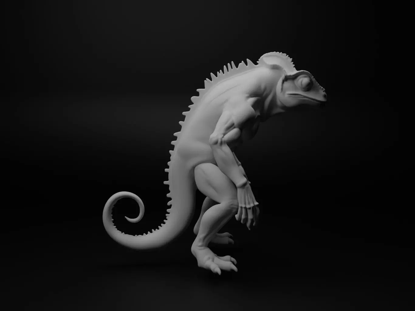 chameleon hybrid figure 3D print model_0