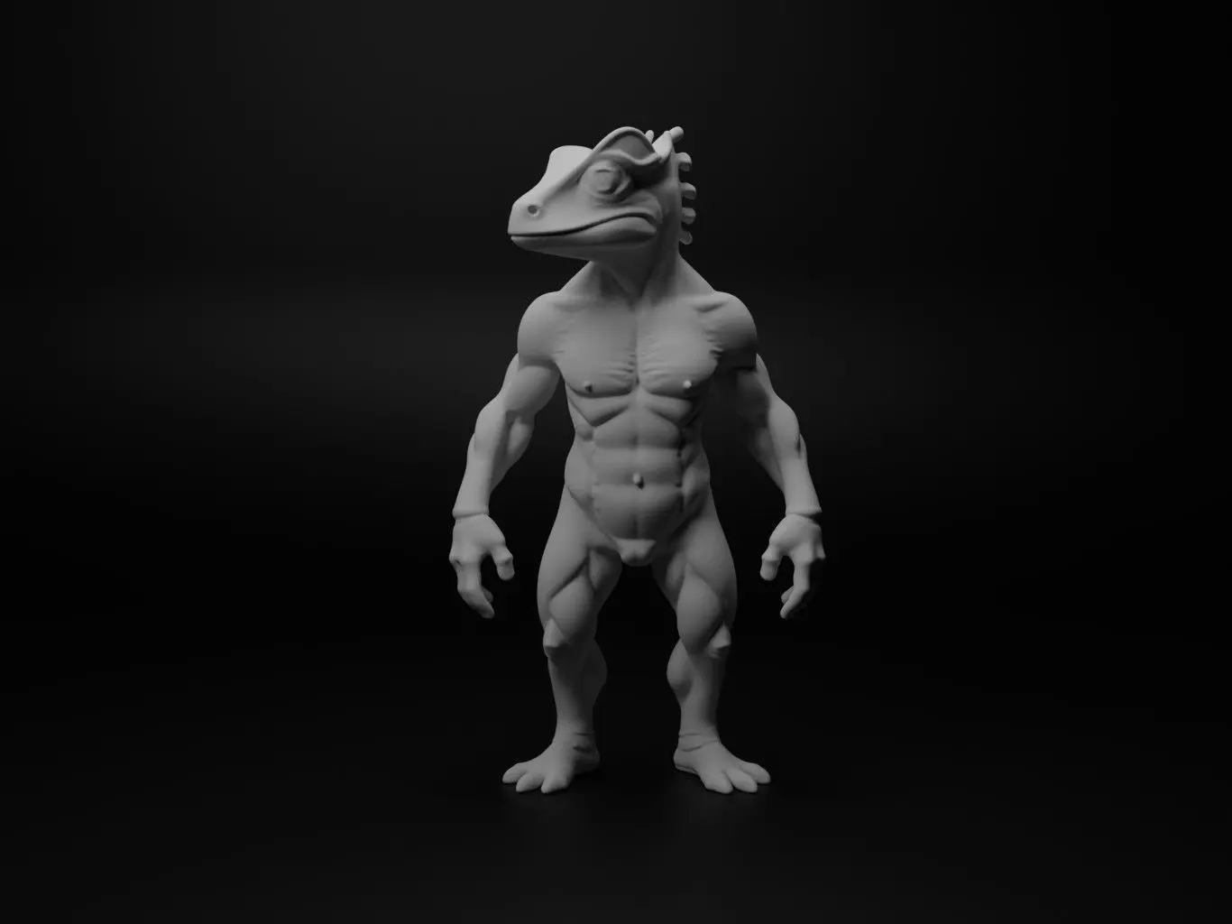 chameleon hybrid figure 3D print model