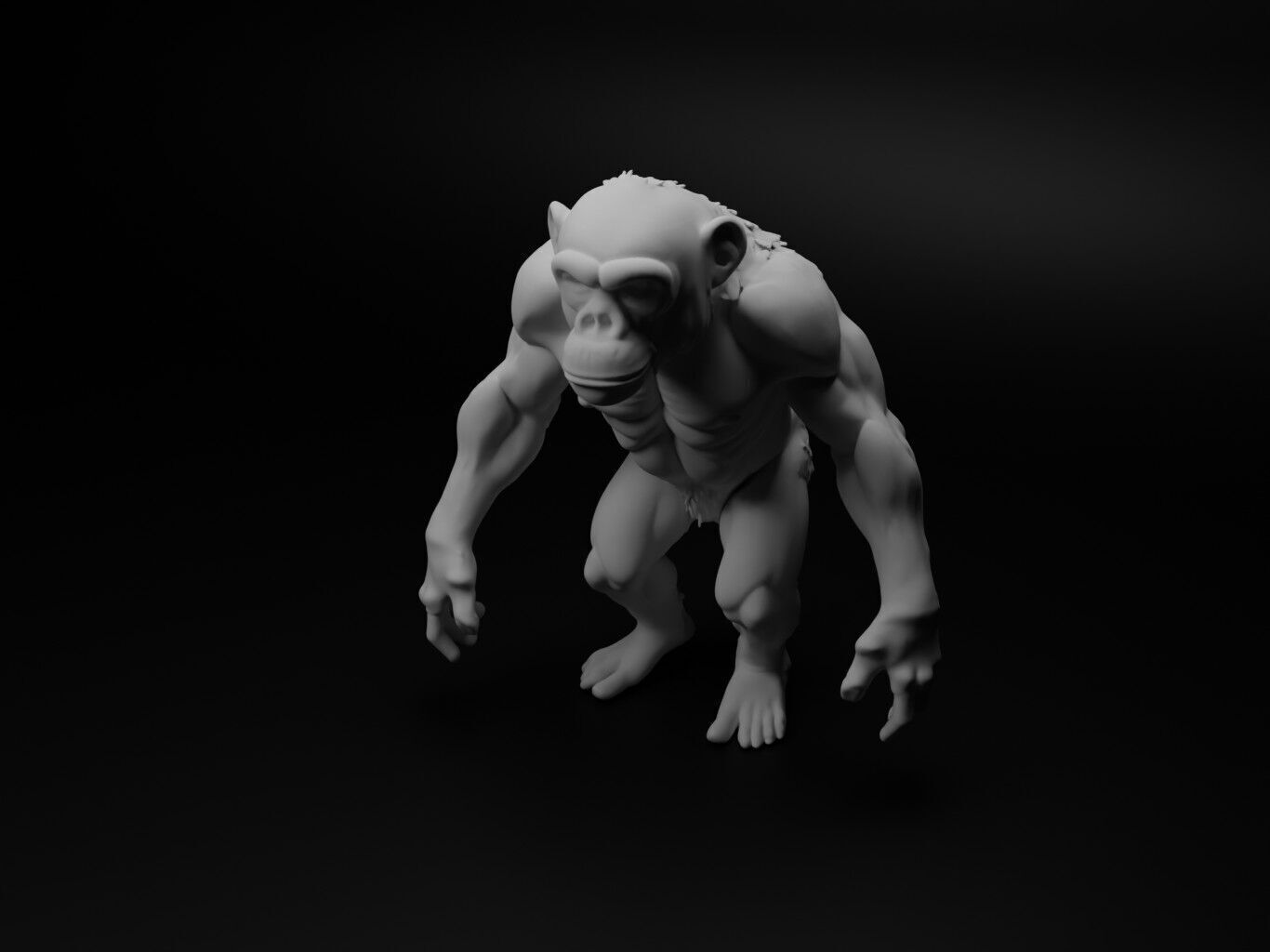 chimpanzee hybrid figure 3D print model_1