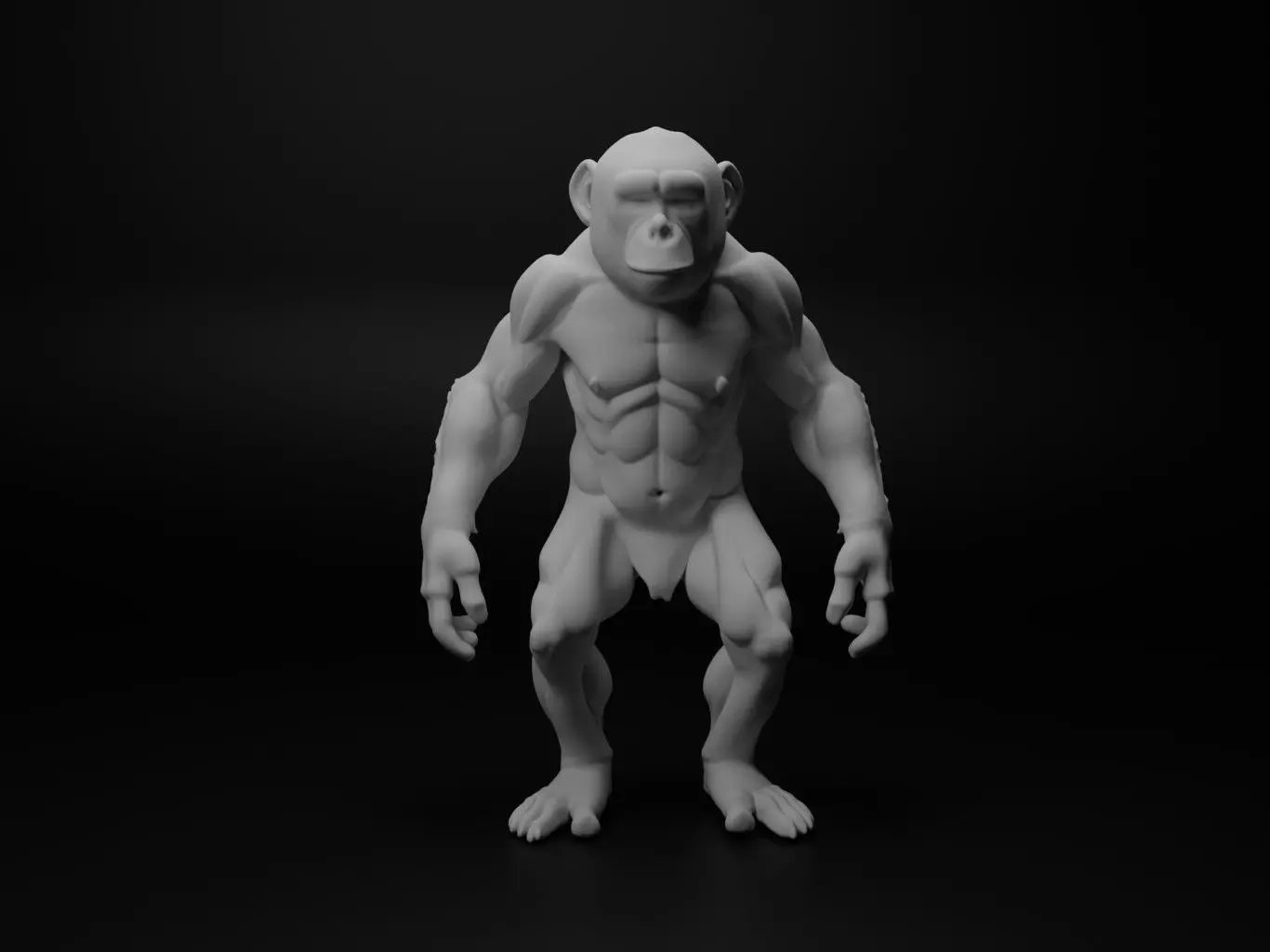 chimpanzee hybrid figure 3D print model_0