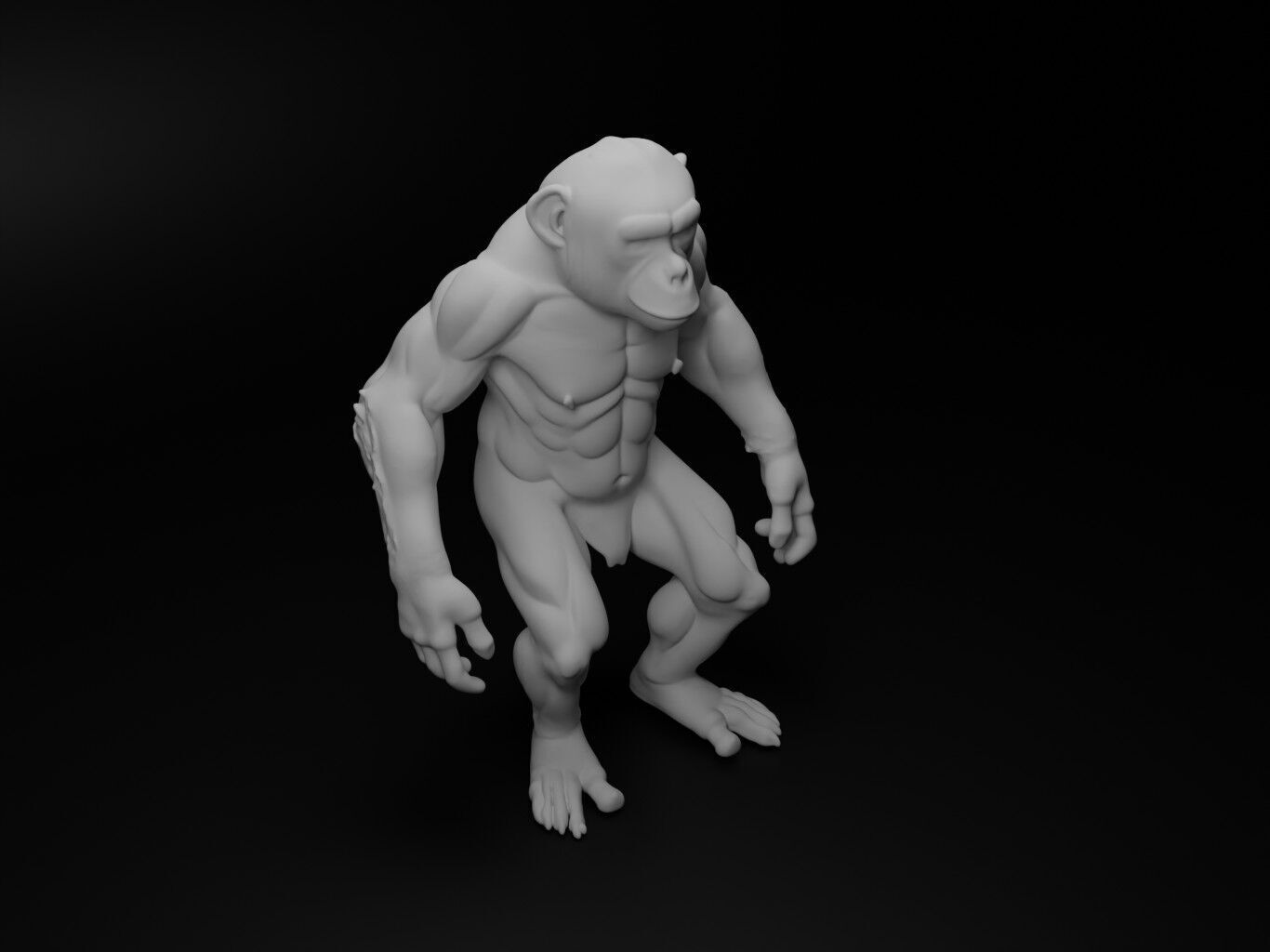 chimpanzee hybrid figure 3D print model_2
