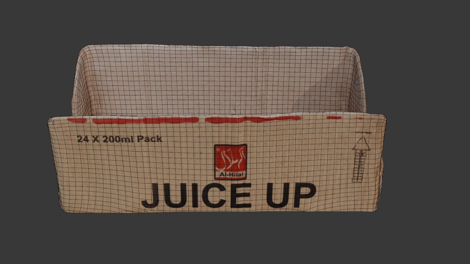 Worn Cardboard Juice Box Tray 3D Scan Low-poly 3D model_2