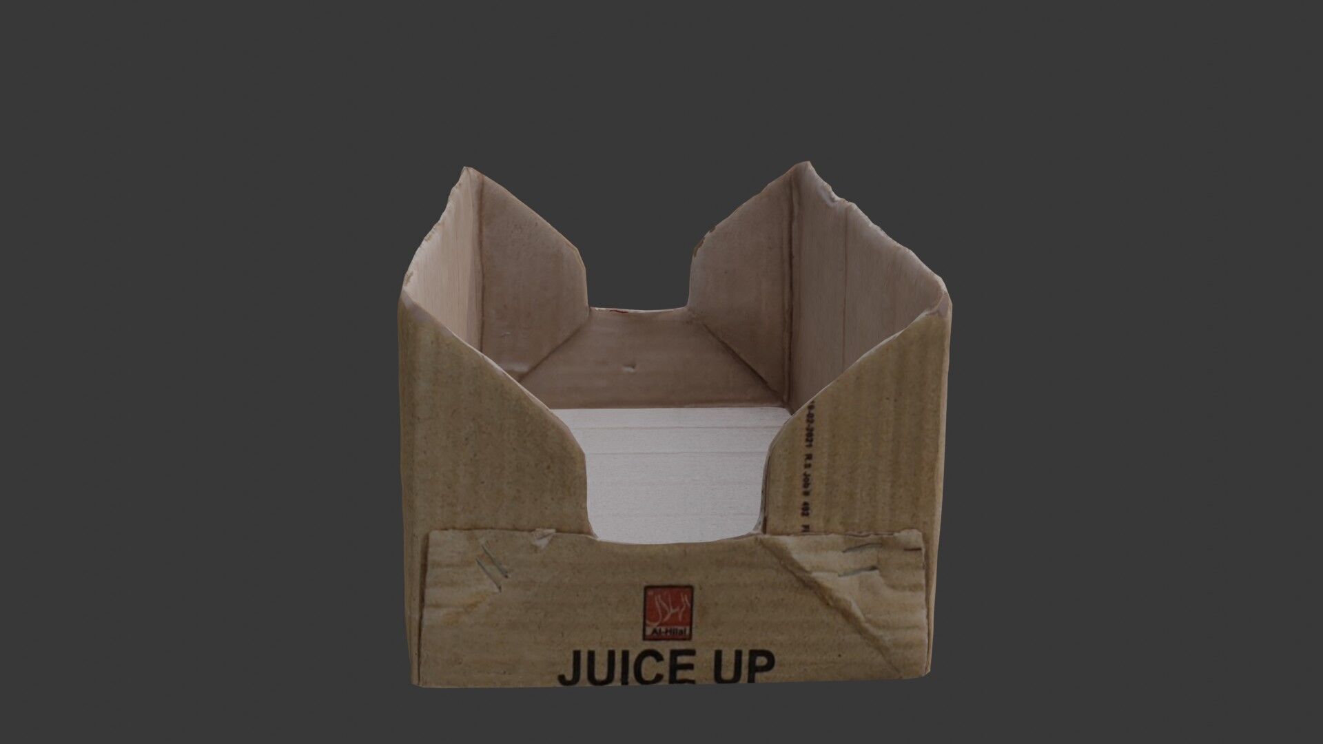 Worn Cardboard Juice Box Tray 3D Scan Low-poly 3D model_5