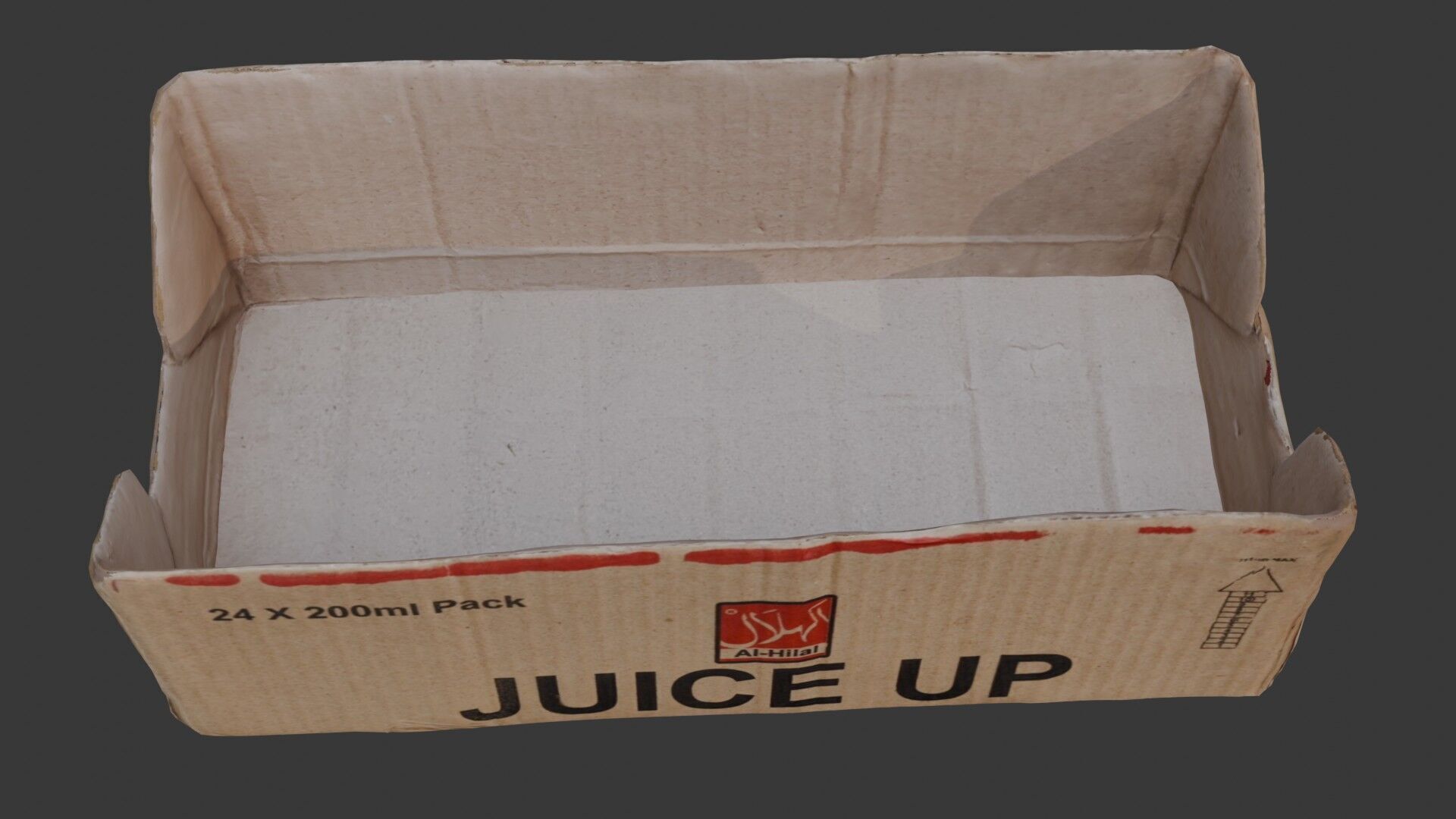Worn Cardboard Juice Box Tray 3D Scan Low-poly 3D model_7