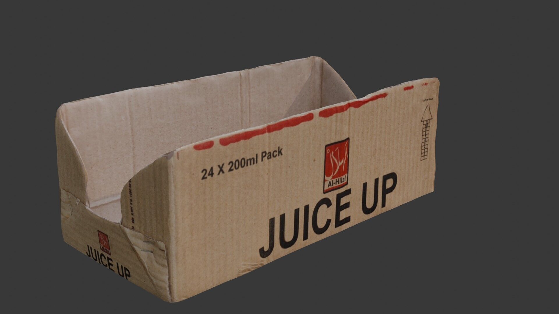 Worn Cardboard Juice Box Tray 3D Scan Low-poly 3D model_4
