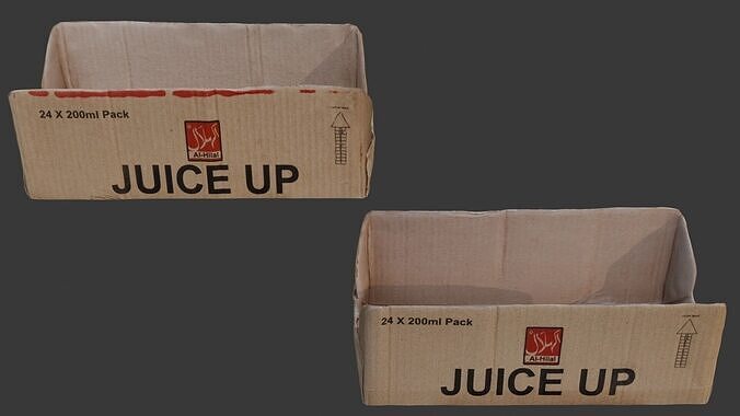 Worn Cardboard Juice Box Tray 3D Scan Low-poly 3D model