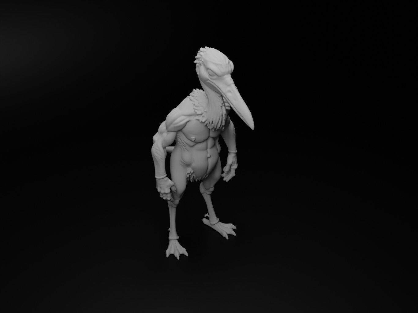 crane hybrid figure 3D print model_2