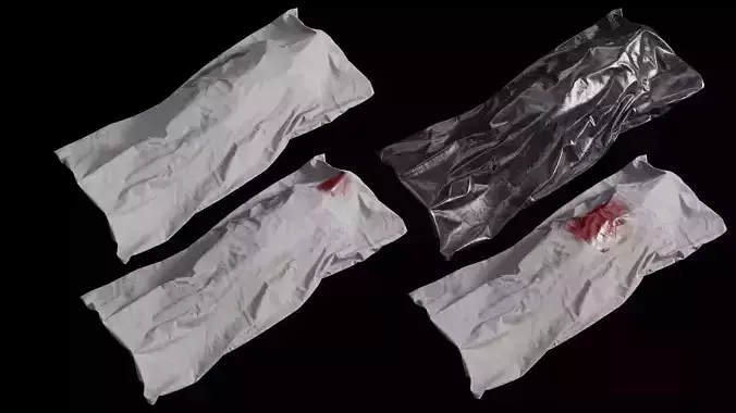 Covered Corpse 04 Low-Poly Low-poly 3D model