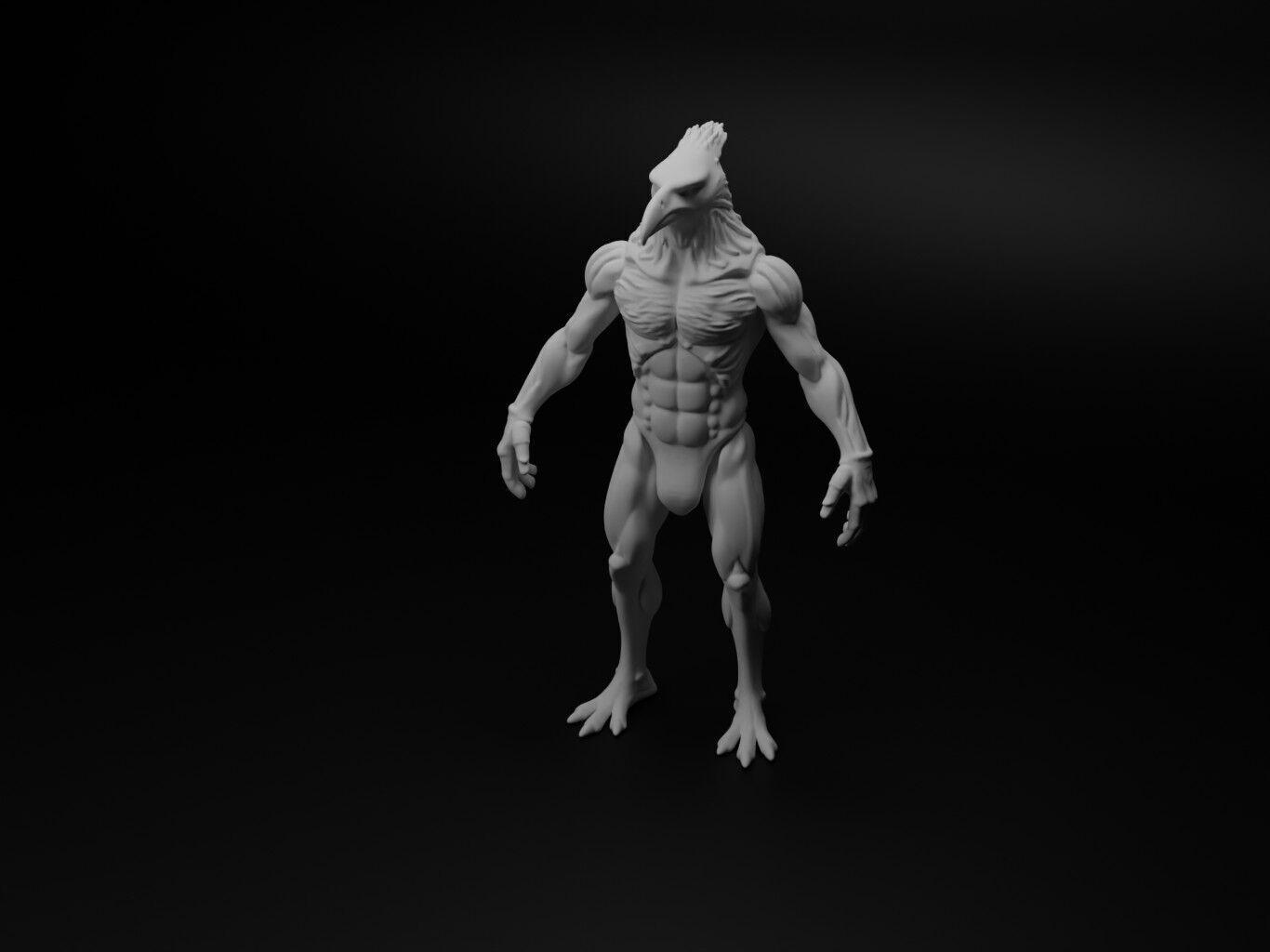 crow hybrid figure 3D print model_1