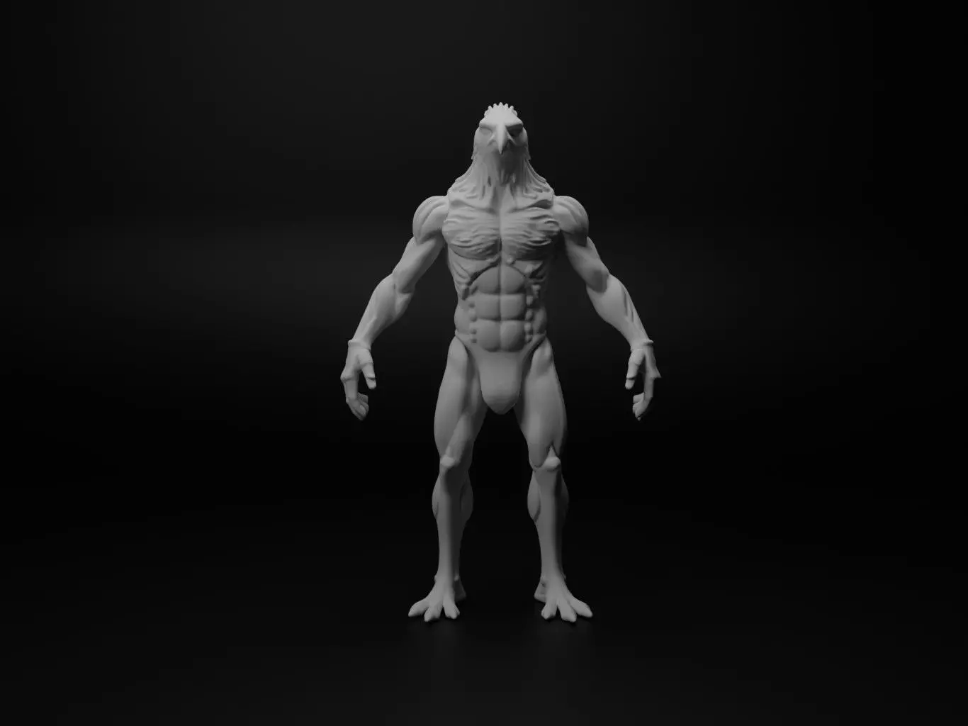 crow hybrid figure 3D print model_0